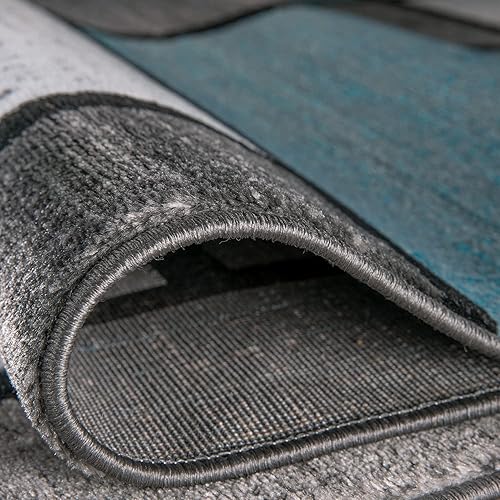 Miniatura 5 de Rugshop Alfombra contemporánea y moderna con diseño de cuadros, fácil de limpiar, para oficina en casa, sala, dormitorio, cocina, no desprende