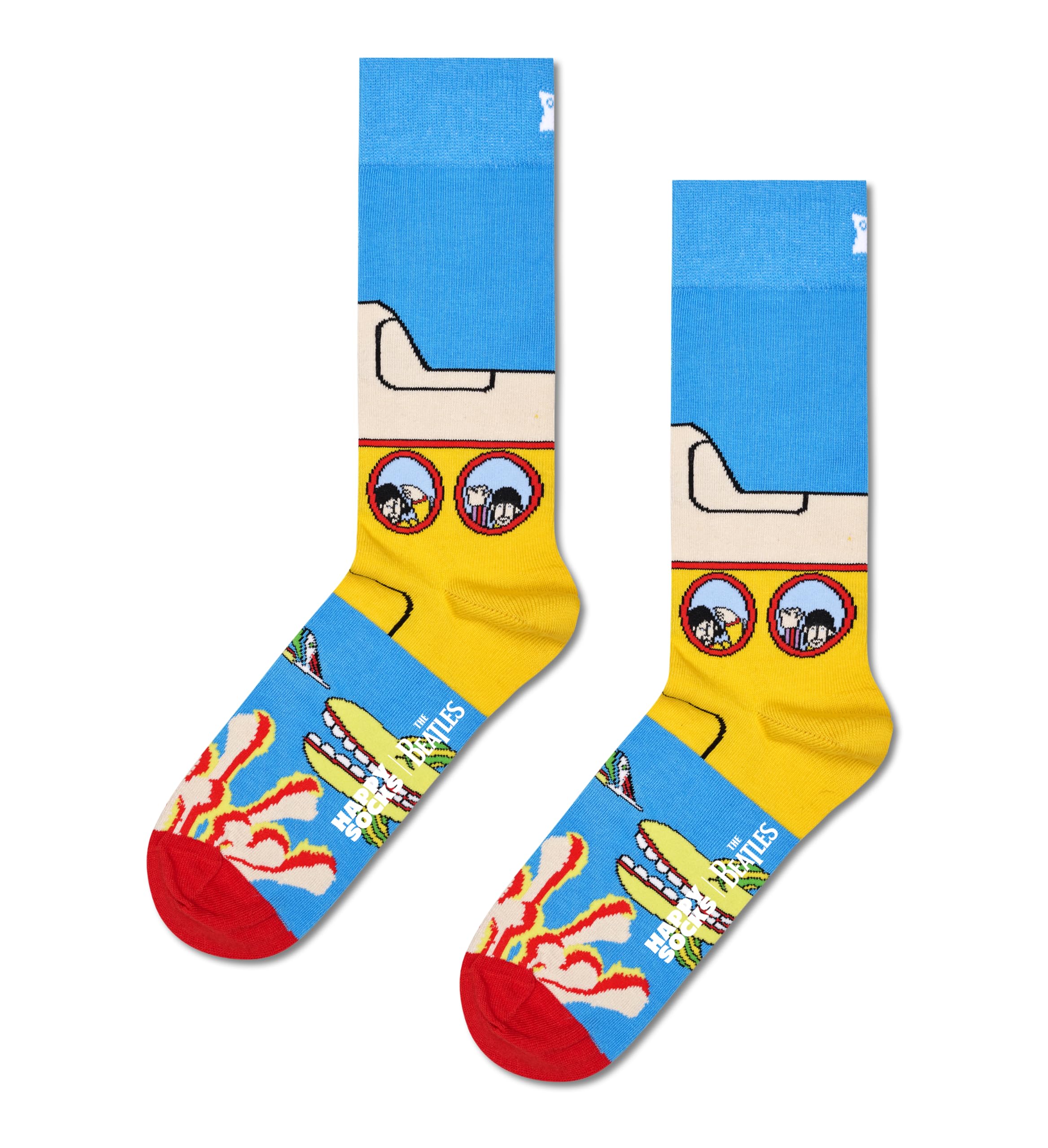 Happy Socks x The Beatles - Pack de 3 Calcetines en Caja de Regalo Edición The Beatles - Calcetines Divertidos para Grandes Fans