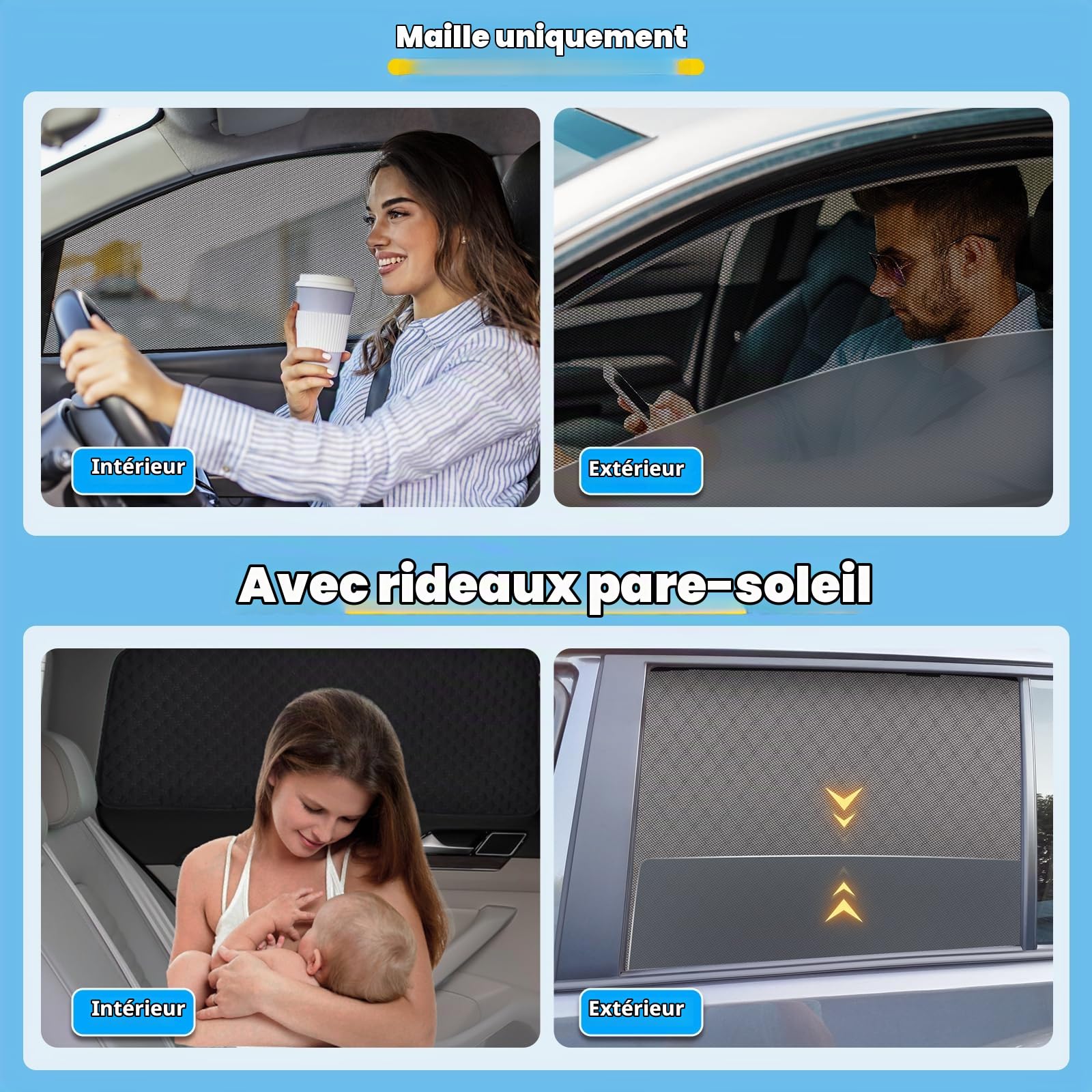 XCBYT Pare-Soleil Double Couche Détachable pour VW Golf 8 MK8 2020-2023