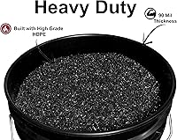 Vista 7 de Cubo de 3.5 galones con tapa hermética, fabricado en Estados Unidos, plástico libre de BPA de grado alimenticio, resistente multiuso, mango de metal