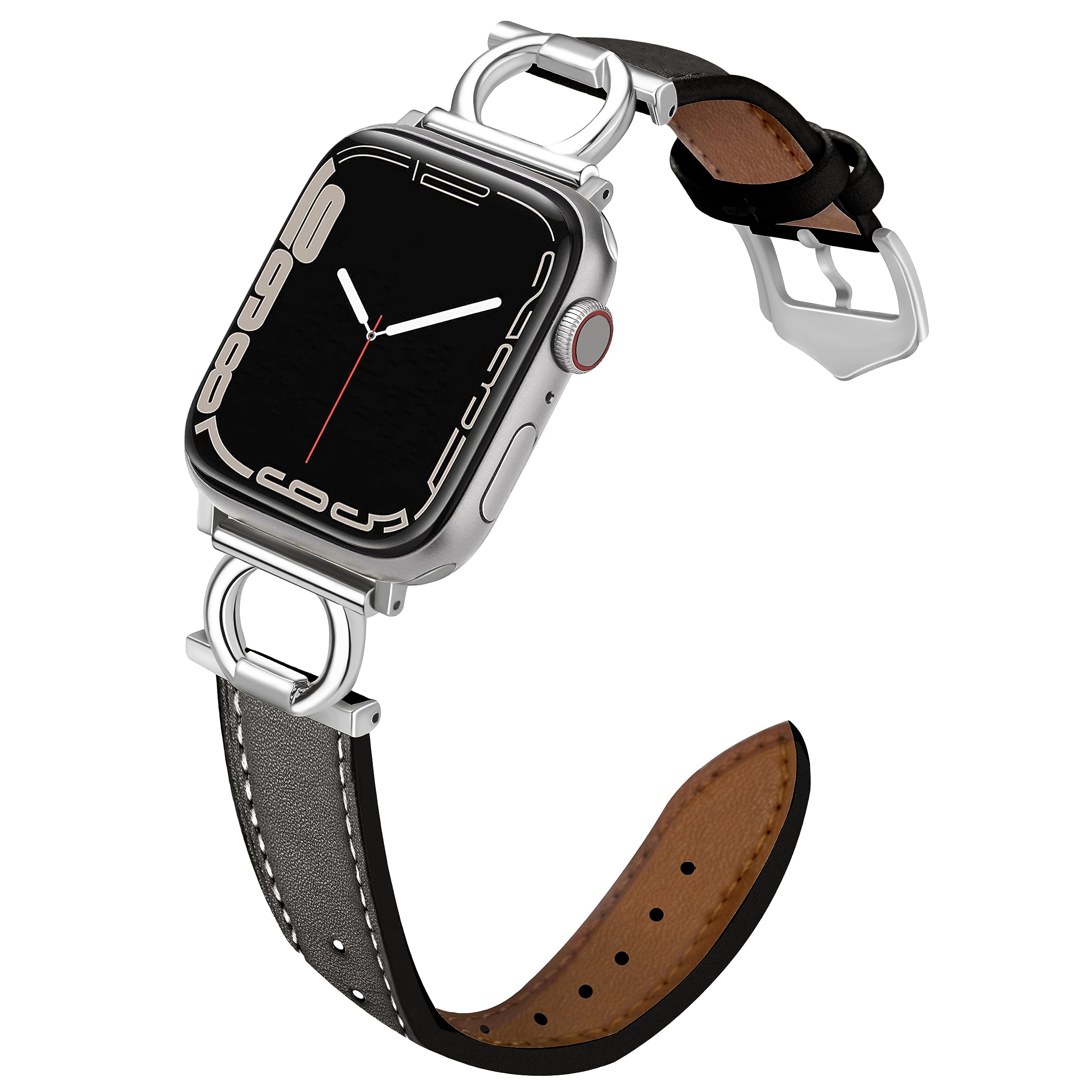 Unique O-Shape Metal Buckle Bands Compatible with Apple Watch Band 42mm 44mm 45mm 46mm Compatible with iWatch Series 10 9 8 7 6 5 4 SE