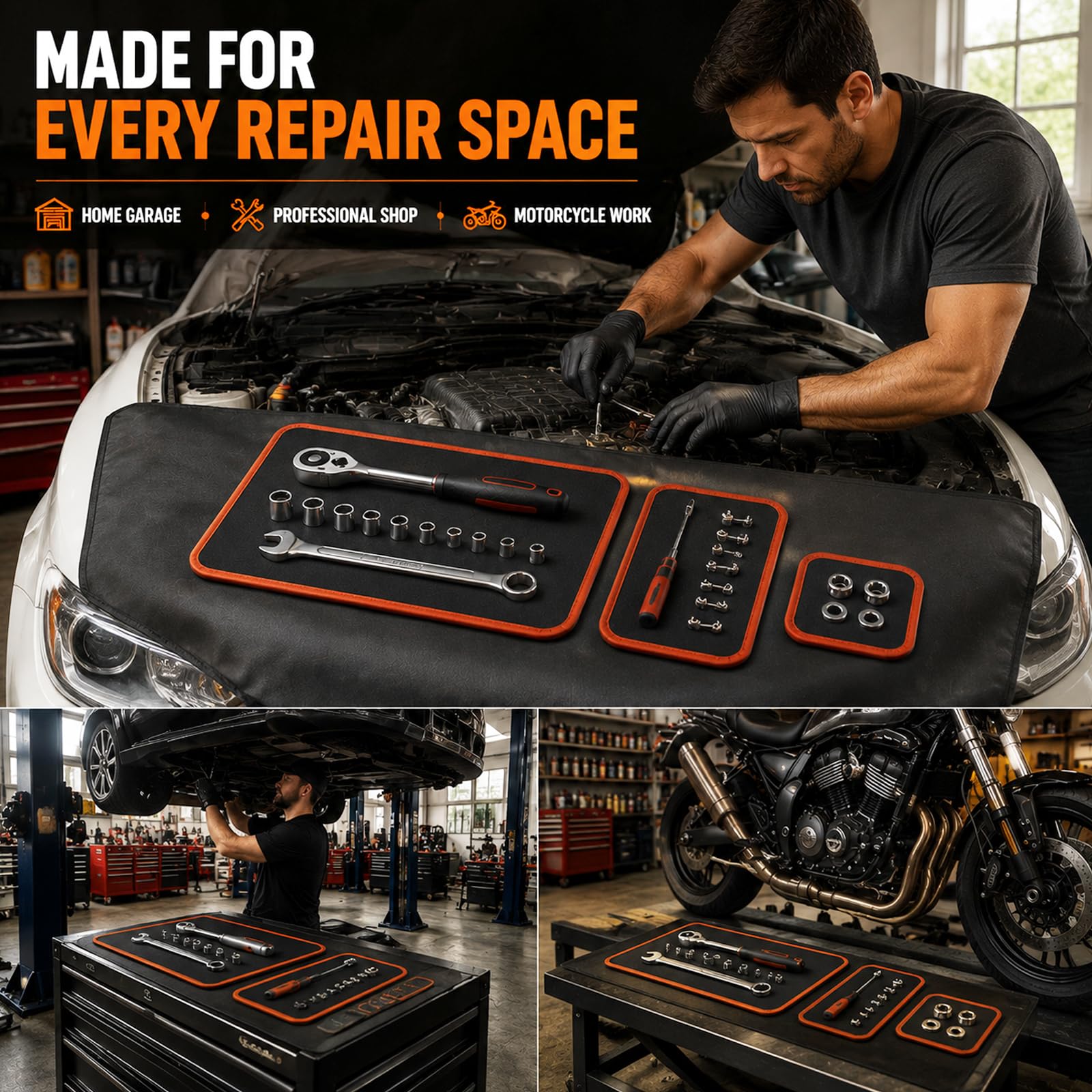 3-Piece Magnetic Tool Mat Set with Pickup Tool for Mechanics — Amazon image 7