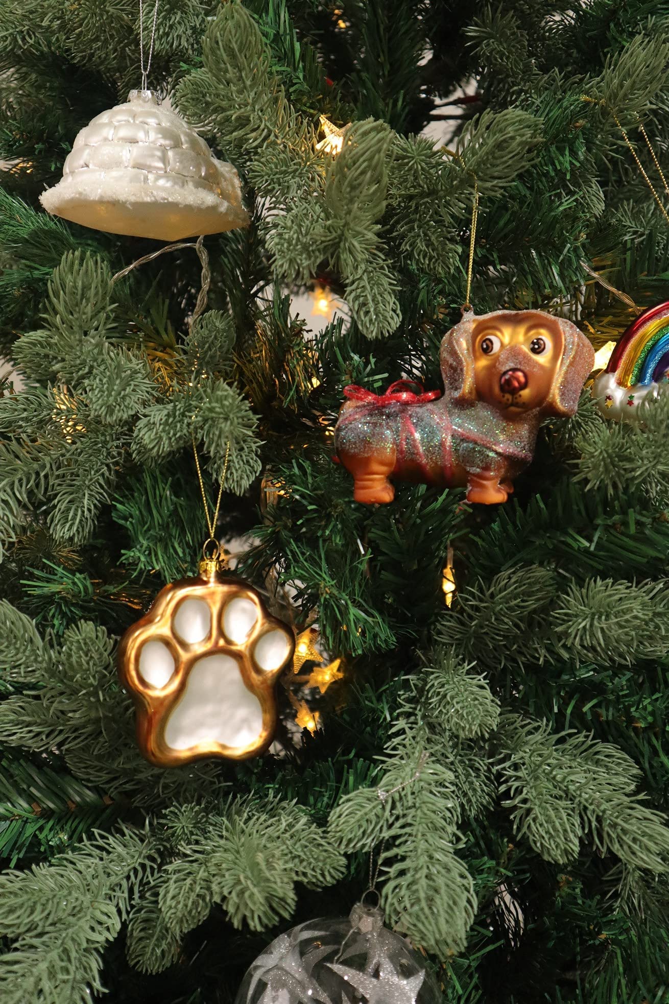 未使用品】ナタリーレテ 犬 オーナメント ハンドペイント 硝子