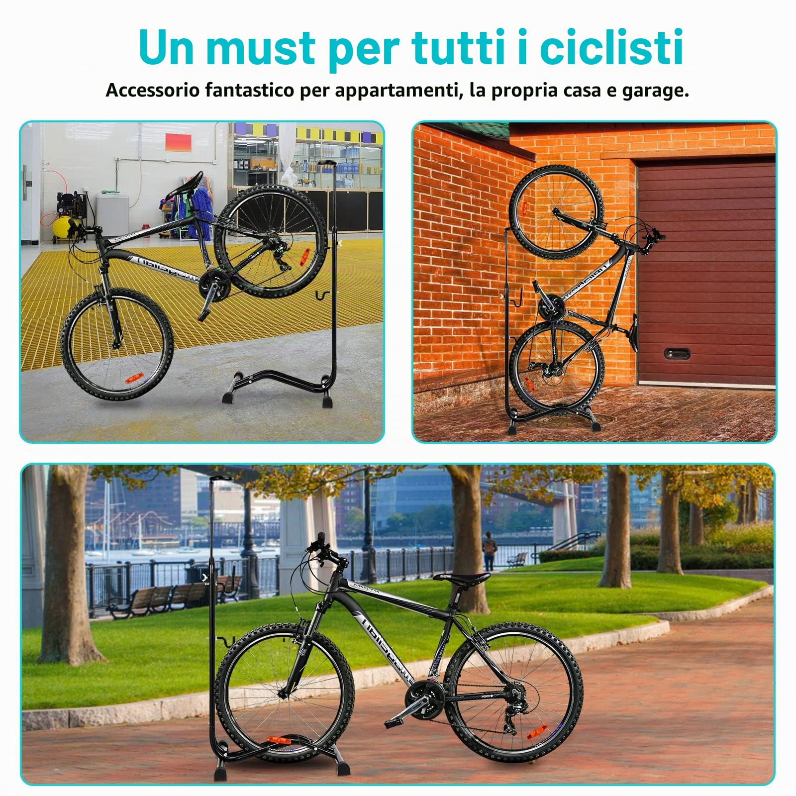 Supporto per bicicletta supporto per bicicletta anteriore o posteriore, supporto per biciclette, garage