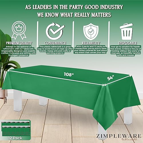 Miniatura 3 de Zimpleware - Mantel redondo de plástico para fiestas de 213cm (84pulgadas) de diámetro (paquete de 1, 6 y 12 unidades)