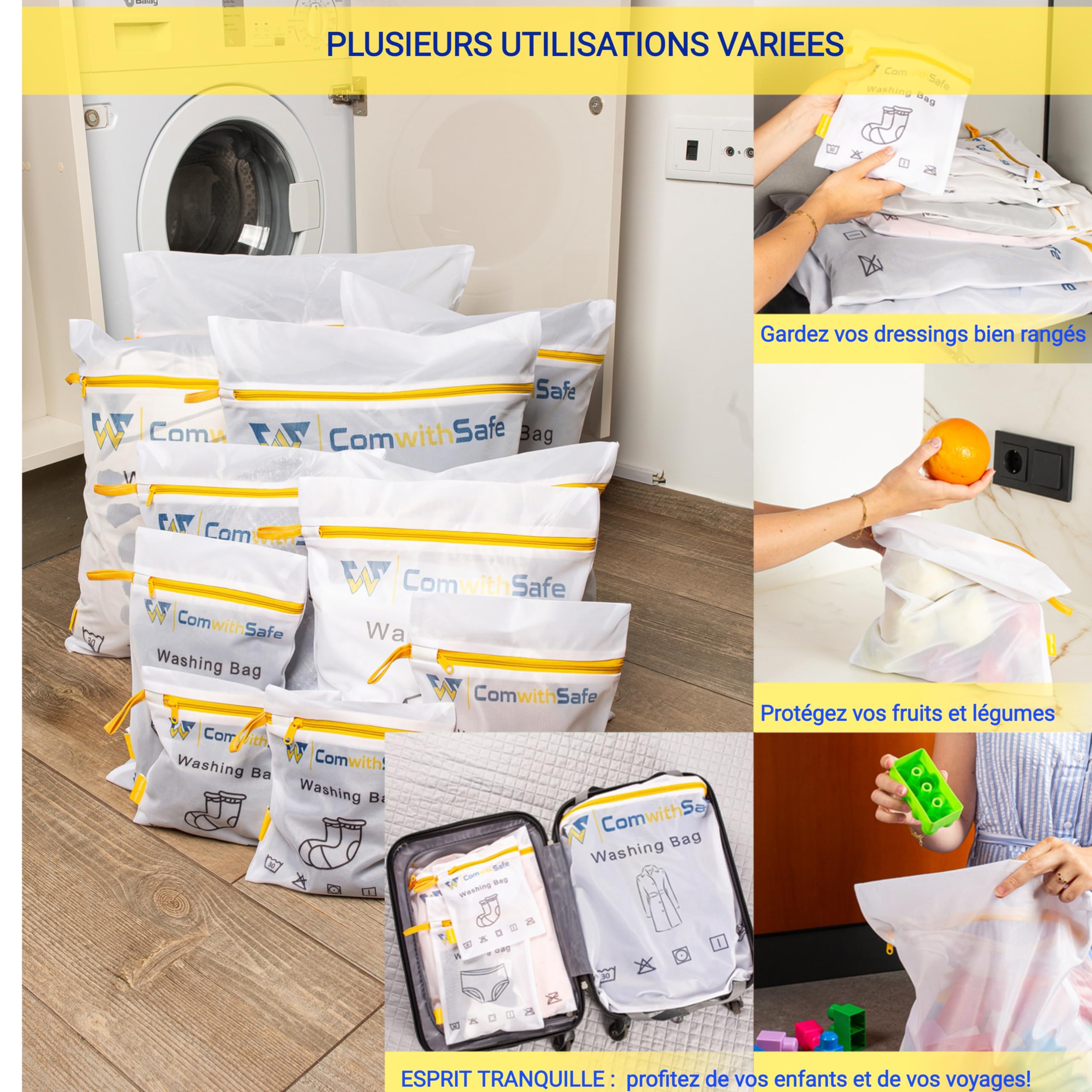 Lot De 3 Filets à Linge Machine - Sacs Protection Pour Soutien-Gorge, Lingerie Et Vêtements Délicats