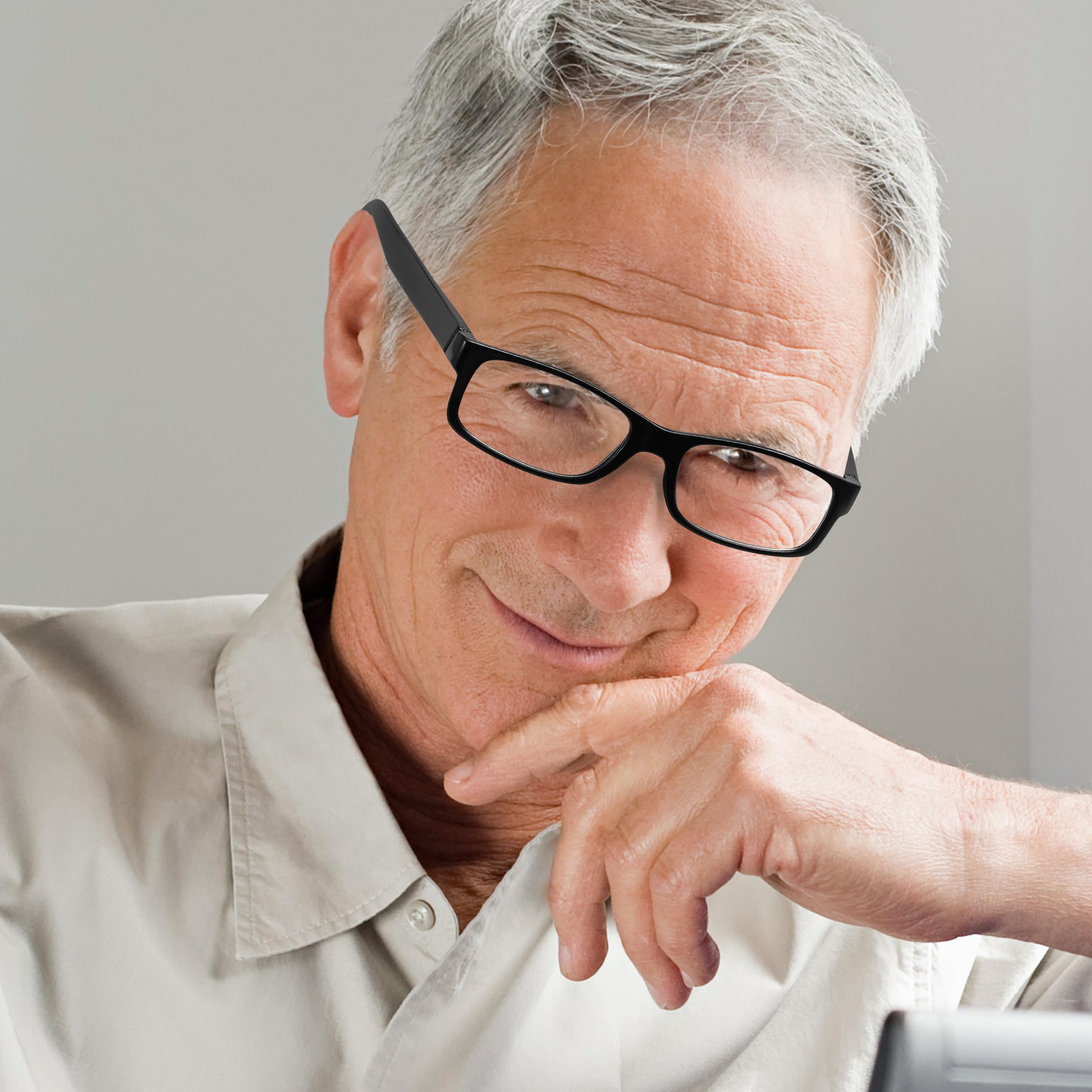 TACLOFT 5pack reading glasses kit blue coat clear sight solution for reading delight spring hinge reader for men and women (Plano Paint, 150, Diopters)