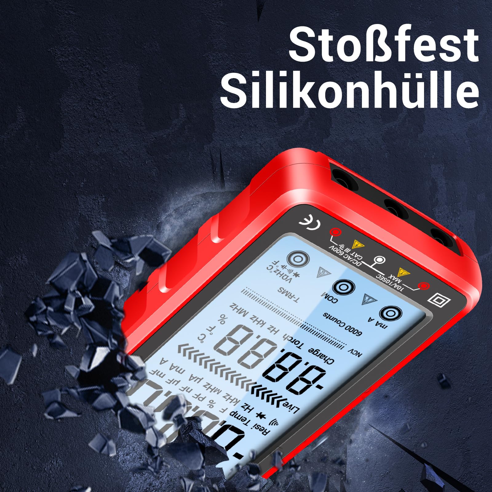 ANENG 681 Multimeter Digital Tester Smart Wiederaufladbarer Ohm Voltmeter Auto Ranging TRMS 6000 Counts mit NCV,Gleich/Wechsel strom,AC/DC Spannung,Widerstand,Dioden,Durchgangsprüfung,Kapazität