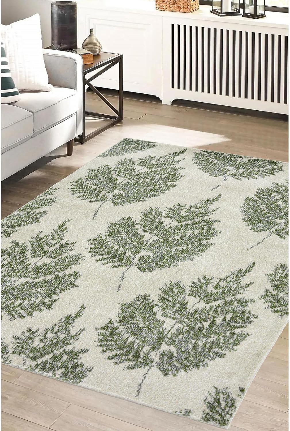 Modern Style Rugs Chateau Soft Leaf Green Indoor Area Rug. Easy to