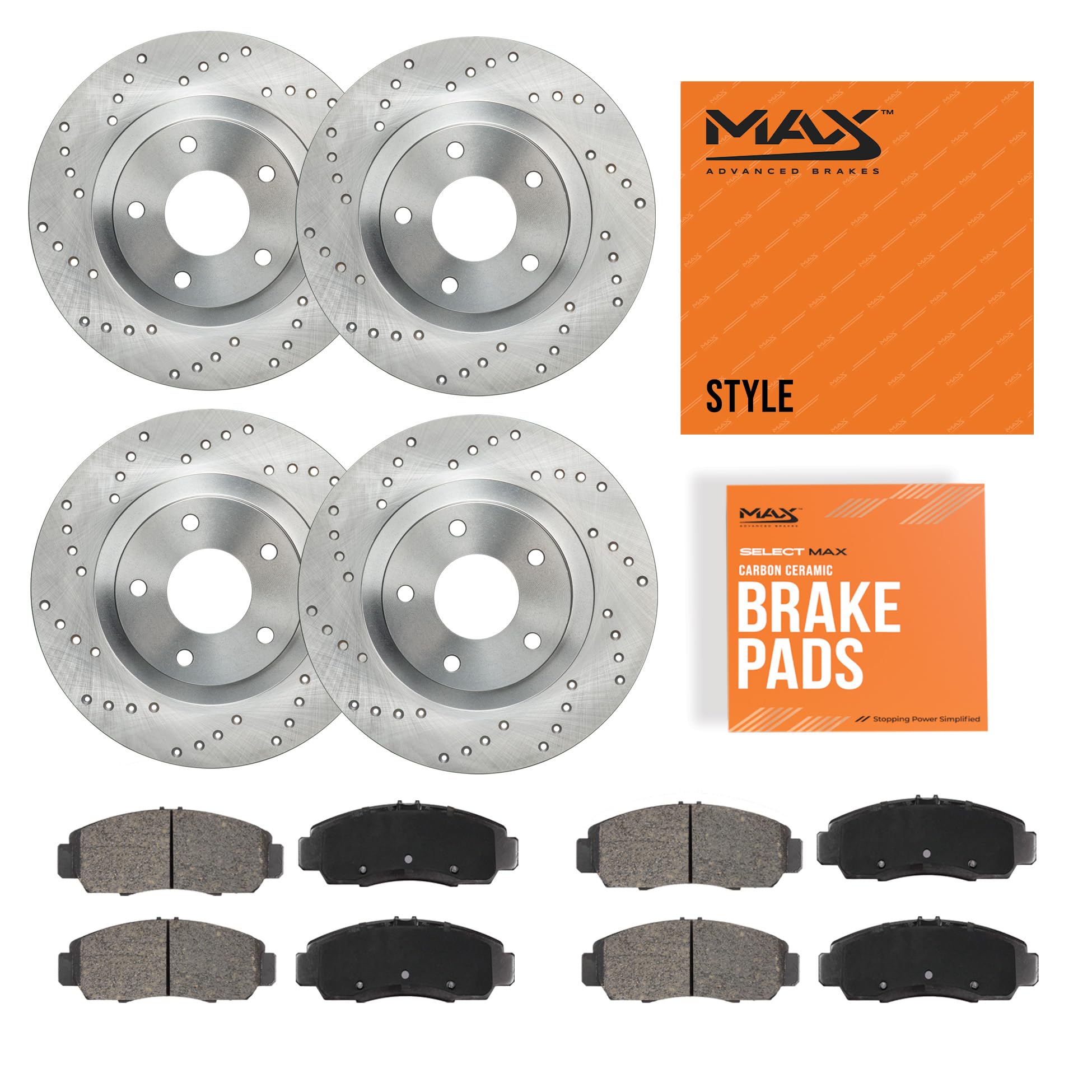 Max Advanced Brakes Front &amp; Rear Brake Kit For Honda Civic del Sol