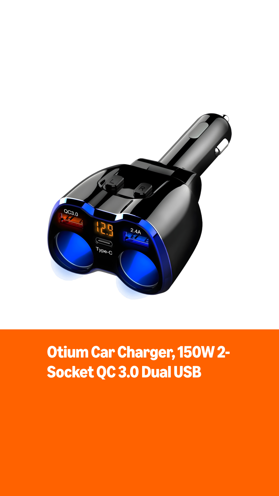 2 socket cigarette lighter splitter Way Car Dual USB QC3.0 Charger Power Adapter Dual Cigarette Lighter Sockets Car