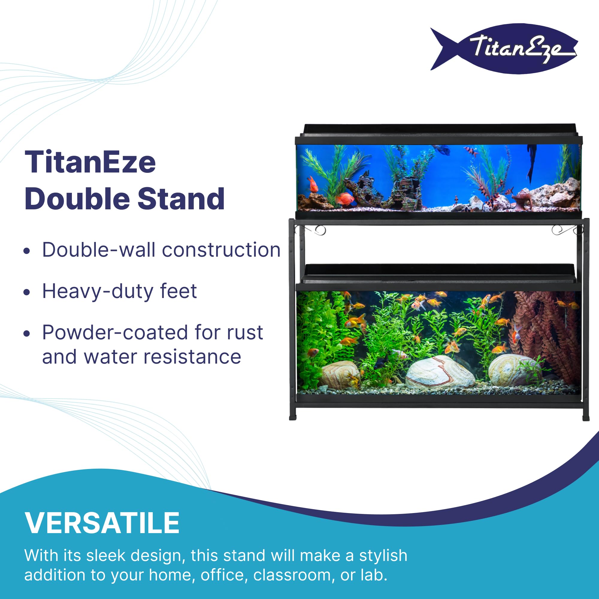 Amazon.com : TITANEZE 65 Gallon Double Aquarium Stand (2 Stands in