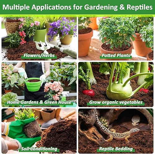 Miniatura 6 de Legigo Paquete de 12 ladrillos de coco de primera calidad para plantas, 100% orgánico comprimido ladrillos de coco de fibra de coco para iniciar,