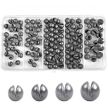 Fishing Split Shot Weights Kit, Removable Round Lead Clip on Shot Sinkers