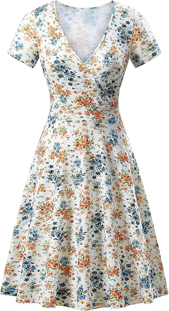 Amazon Co Jp レトロワンピース 水玉柄 ロカビリー 半袖 Aライン 膝丈 50年代 お呼ばれ スイングワンピース レディース Aライン ワンピース 着痩せ エレガンス ミモレ丈 パーティードレス タイト ファッション 洋服 ワンピース 二次会 発表会 お呼ばれ 服 ファッション小物