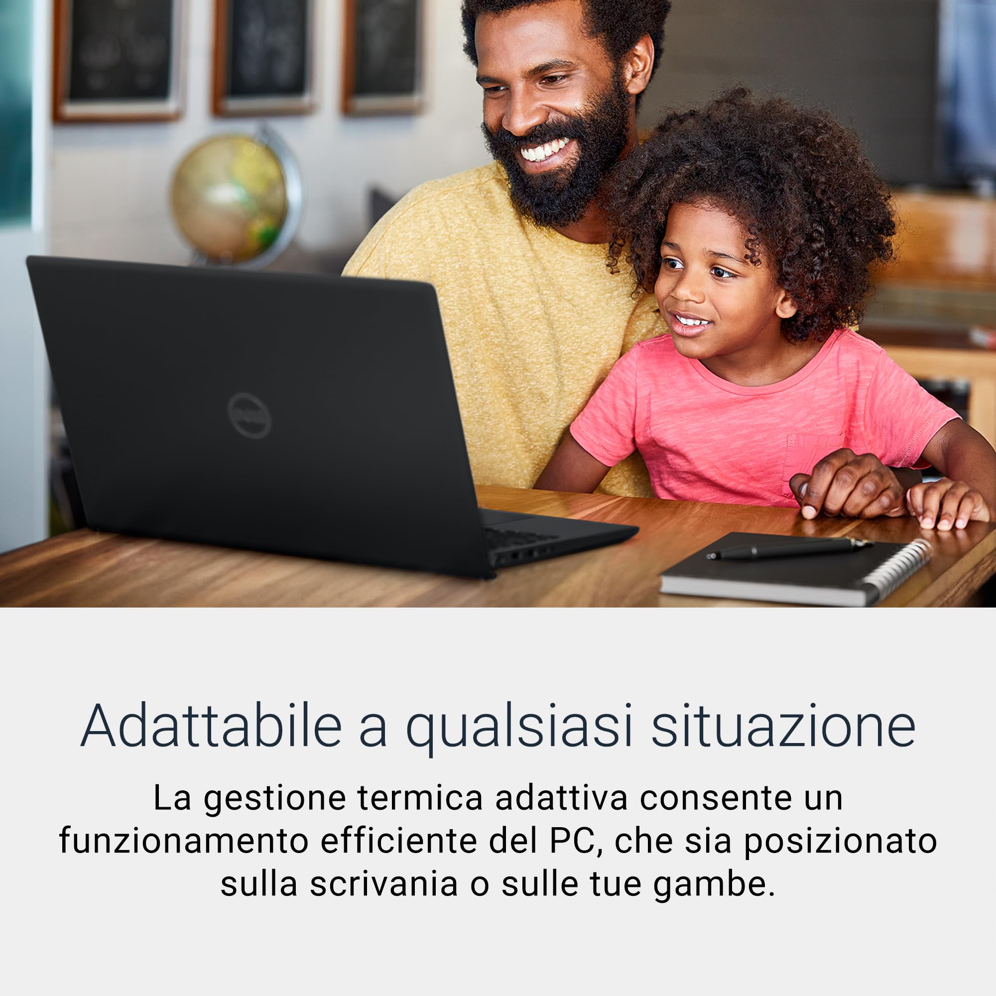 Dell 15 Laptop DC15255 15,6" FHD (1920 x 1080) 120Hz, AMD Ryzen 5 7520U, Grafica Radeon 610M, 8GB LPDDR5 RAM, 512GB SSD, Windows 11 Home, Tastiera Retroilluminata QWERTY – Nero Carbonio