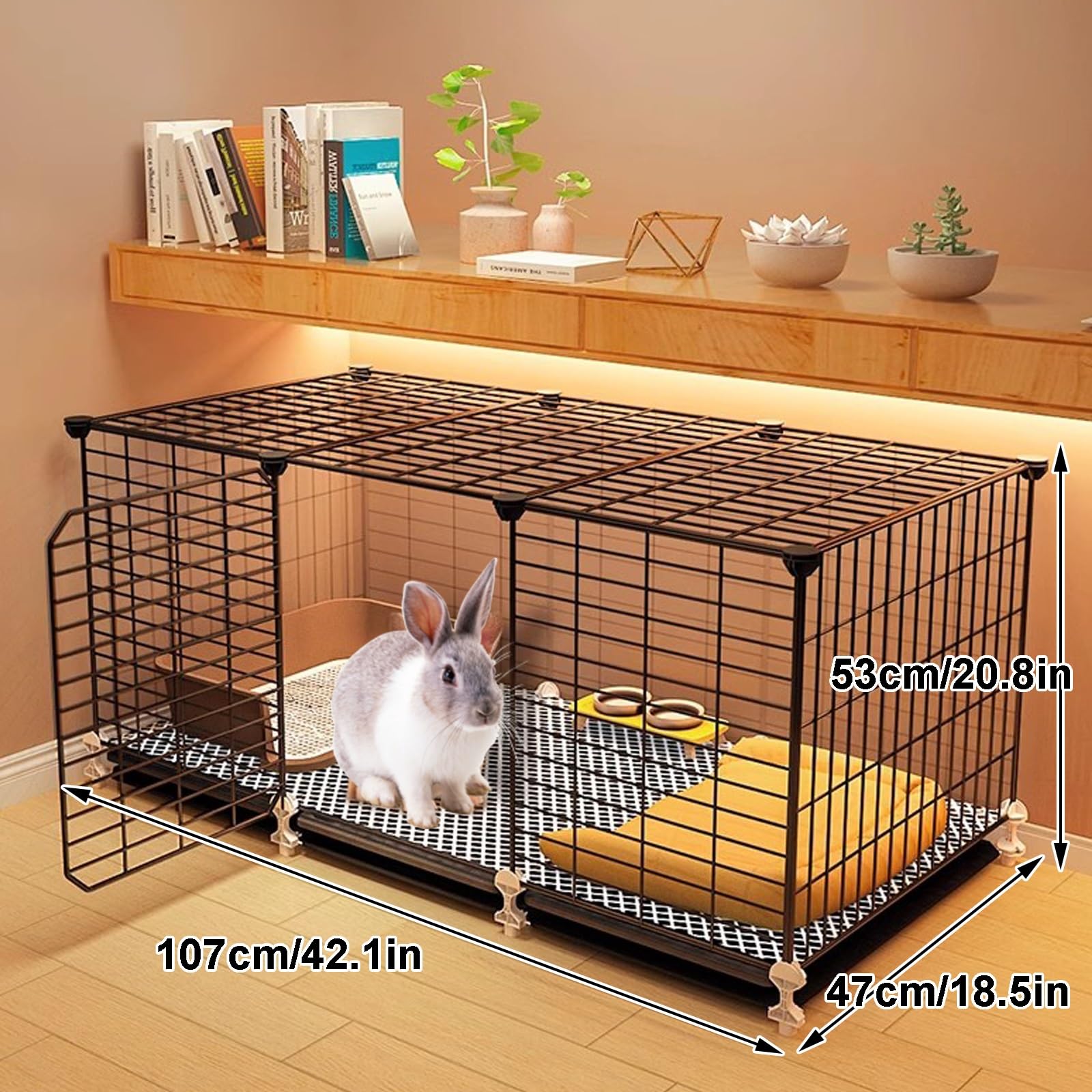 Amazon.com: CYQQRDZSW Rabbit Cage, Indoor Hutch with Grid Mats