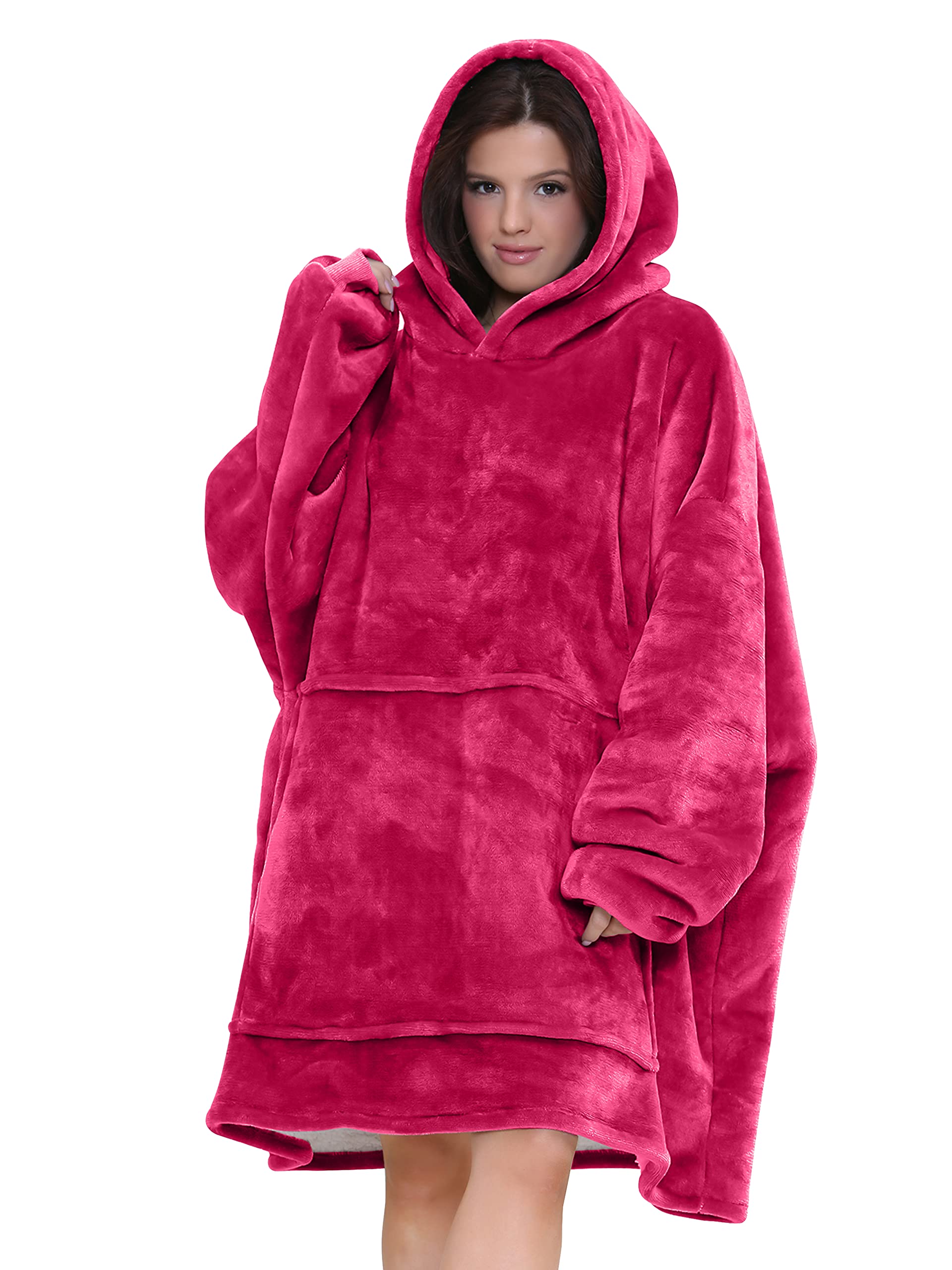 Love My Fashions® Oversized Blanket Hoodie Ultra Soft Sherpa Fleece Wearable Throw Giant Sweatshirt Comfortable Oodie Blanket For Women And Men