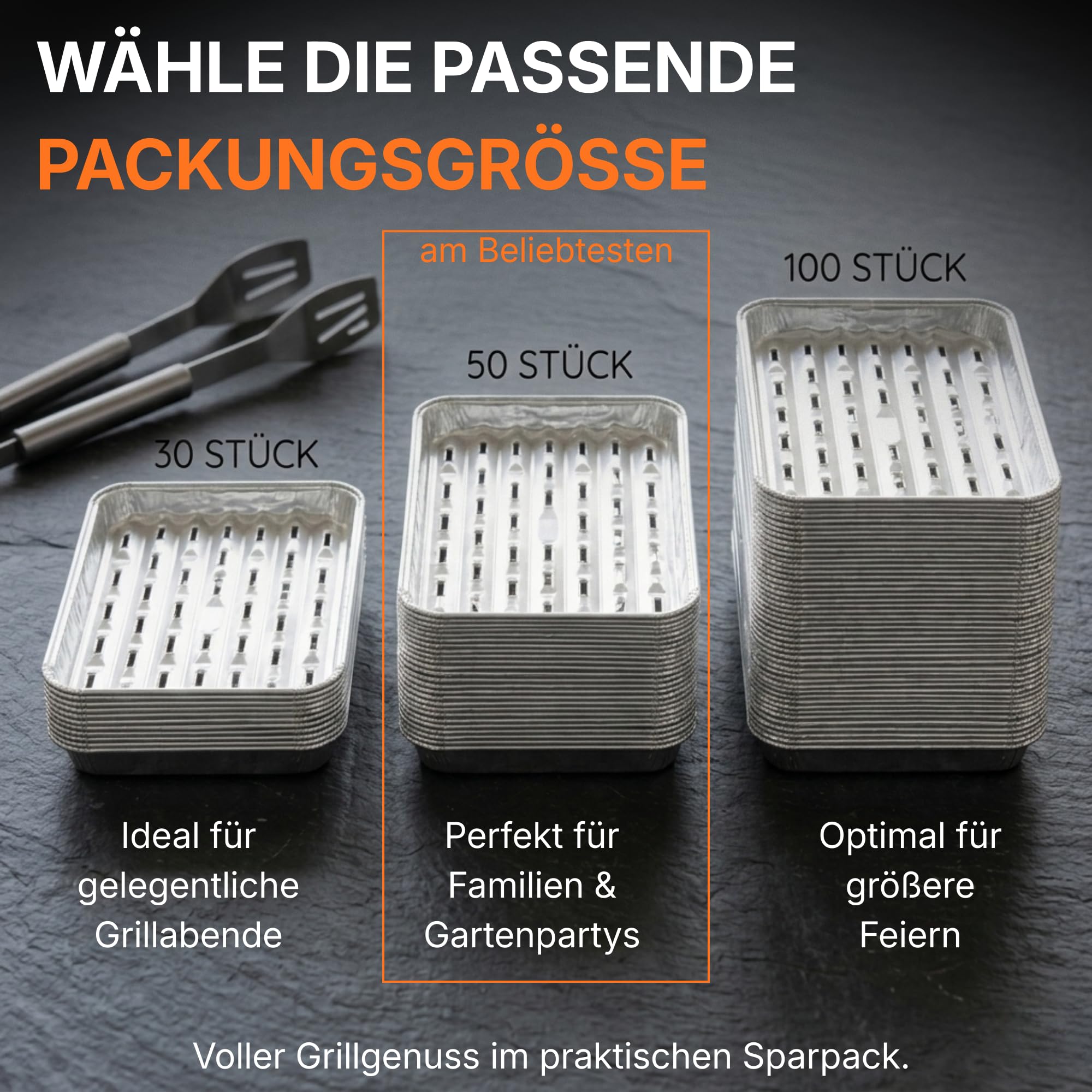 Einweg-Grillschalen aus Aluminium 34 x 22,5 x 3 cm mit, 50 Stück | Lüftungsschlitzen, Hitzebeständige Alu Grillschalen groß, BBQ Grillpfanne für Grill & Backofen, Aluschalen, Grilltassen, Tray