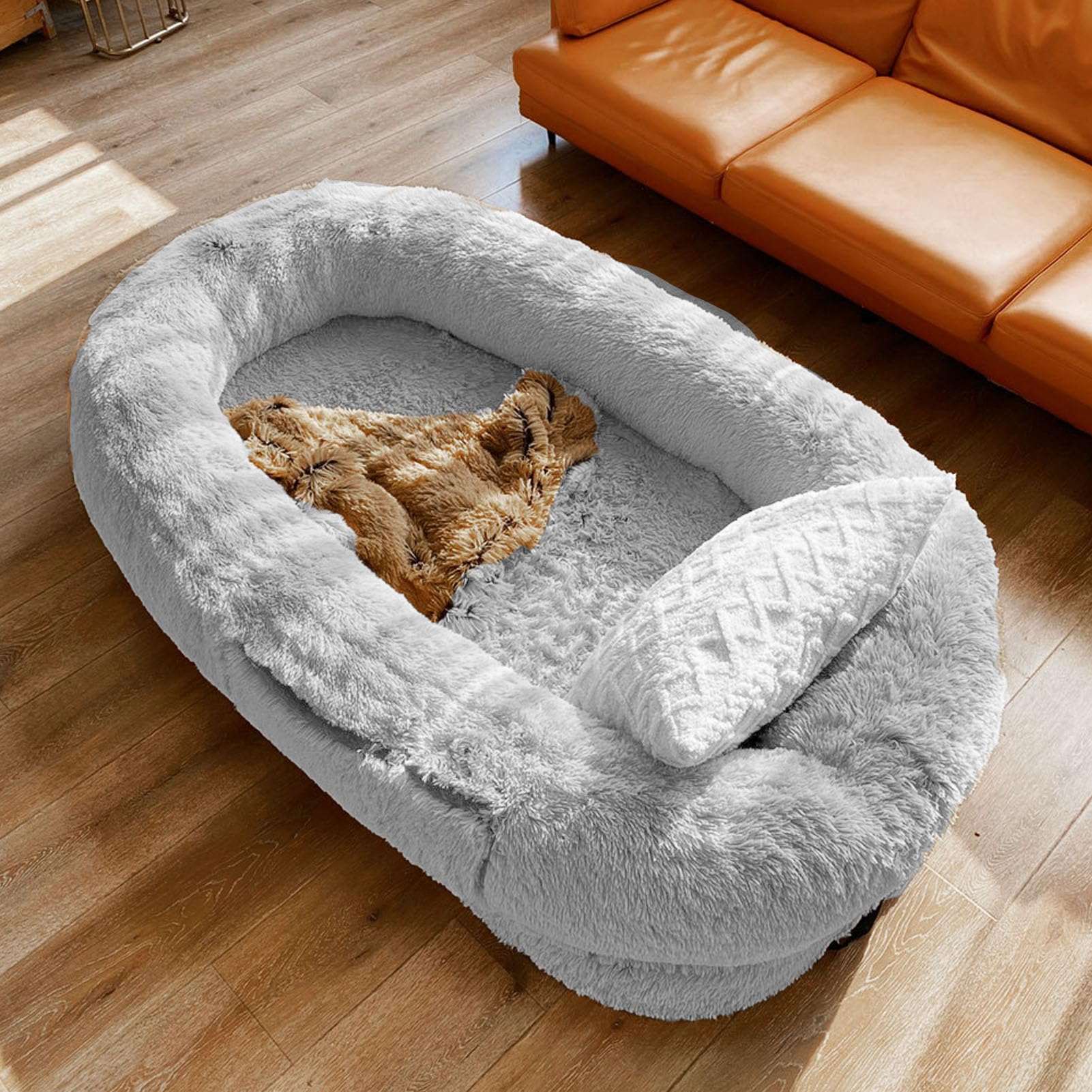 Amazon | ヒューマンドッグベッド 洗濯機洗い可能 快適 不安を和らげる