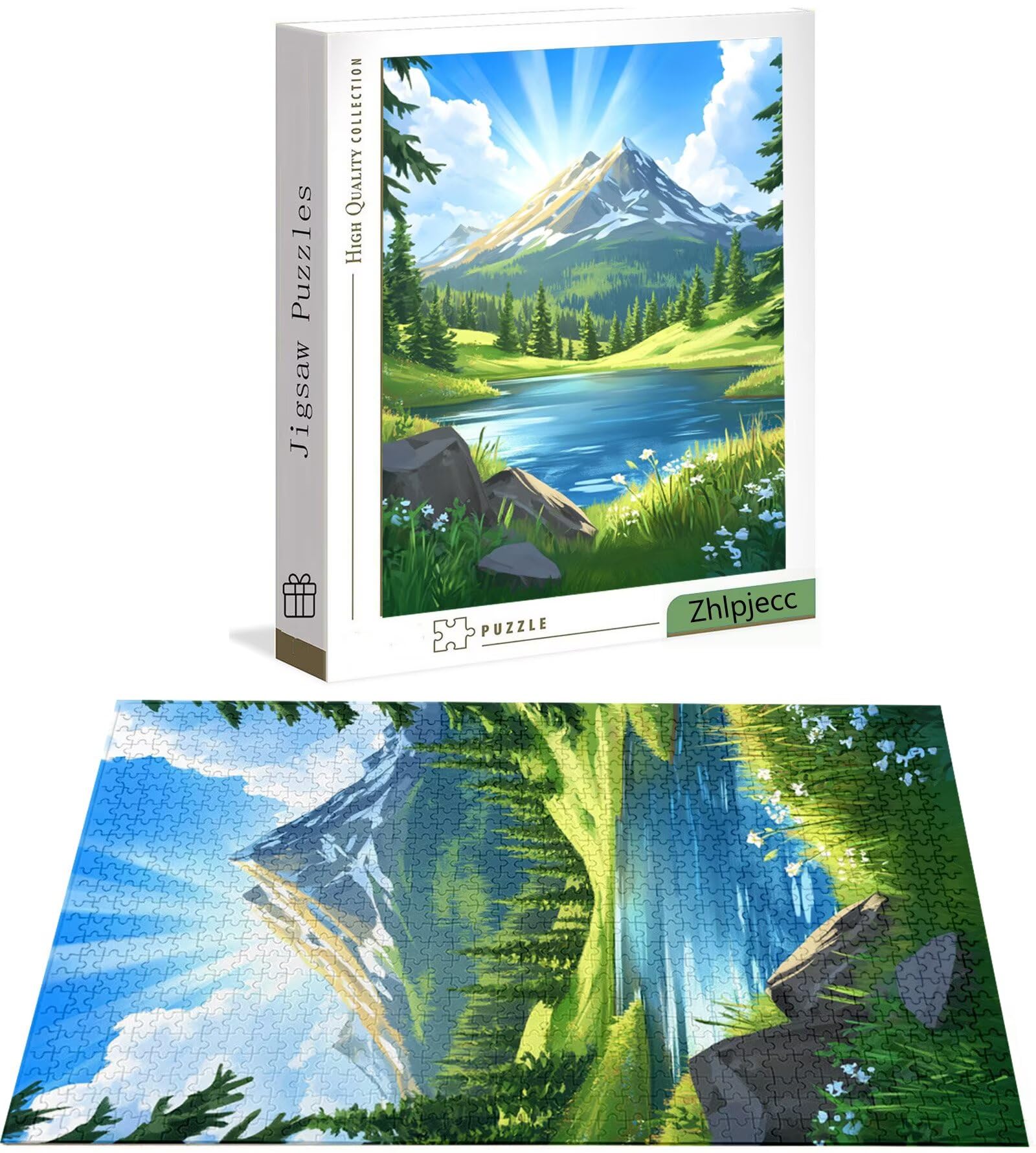 Puzzle 4000 Pièces Rêve, Puzzle 4000 Pièces Adultes et Enfants, Puzzles Bois avec Une Boîte d'emballage Exquise, Jeu Éducatif Puzzles Lac, Noël Decoration Maison, Cadeau Femme, Cadeau Homme H-4294