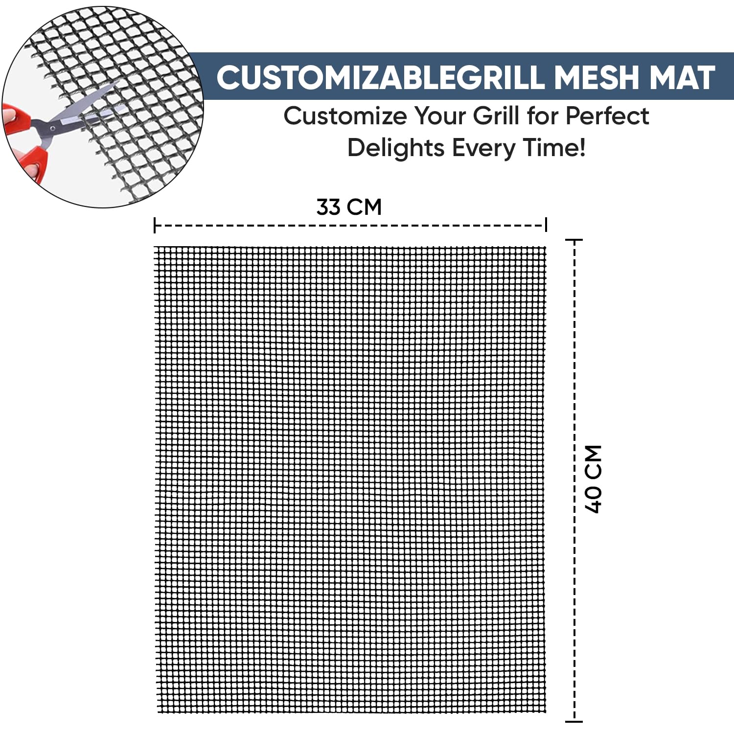 TingeVer - Set of 5 Non Stick BBQ Grill Mesh, Heavy Duty, Mesh Grill Mat + Tong + Code QR with 30 Recipes, Easy to Clean, Works on Gas, Charcoal, Electric Grill