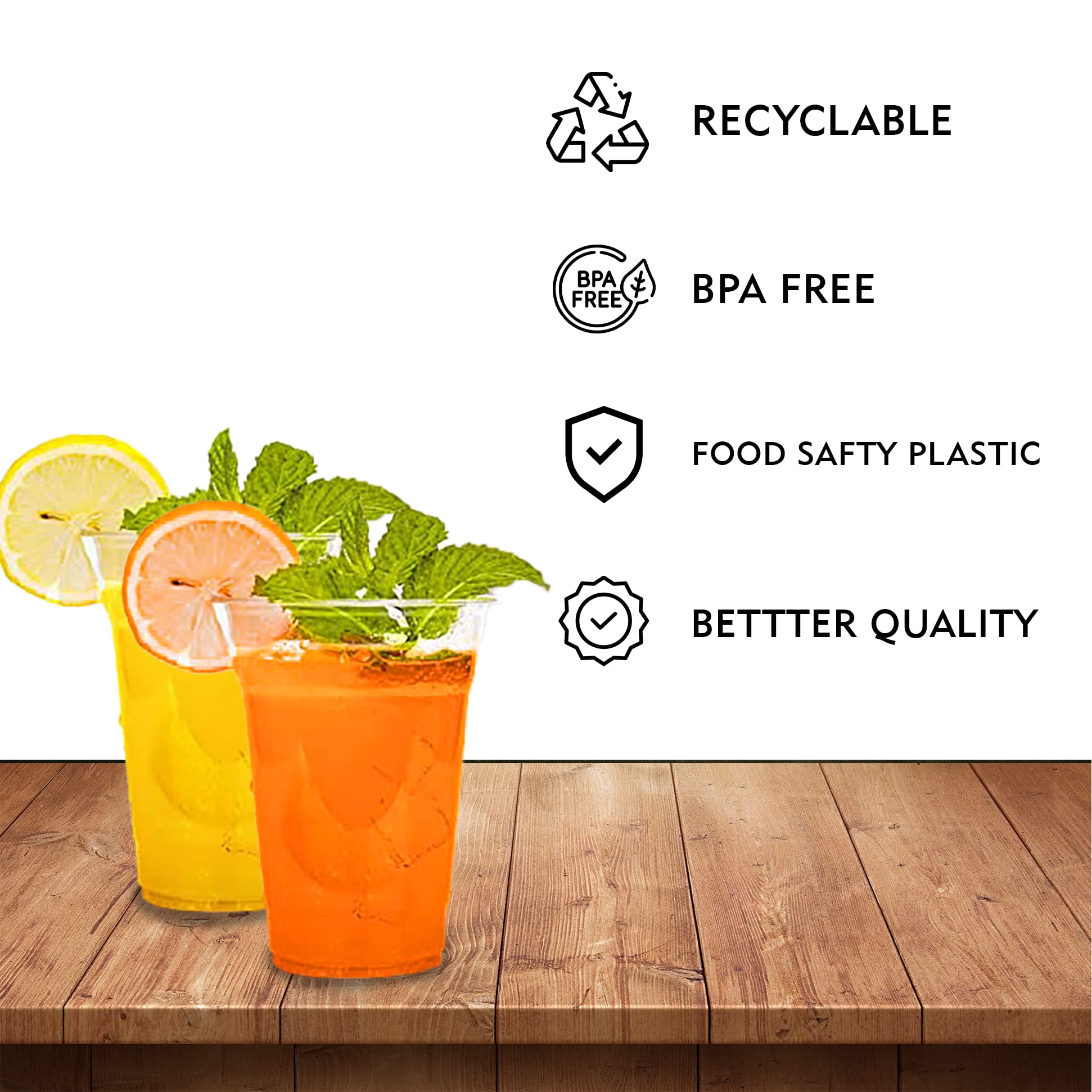 180ml Disposable Cocktail Glasses, 100 Pack - Premium Clear Plastic Cups For Cold Drinks - View #2