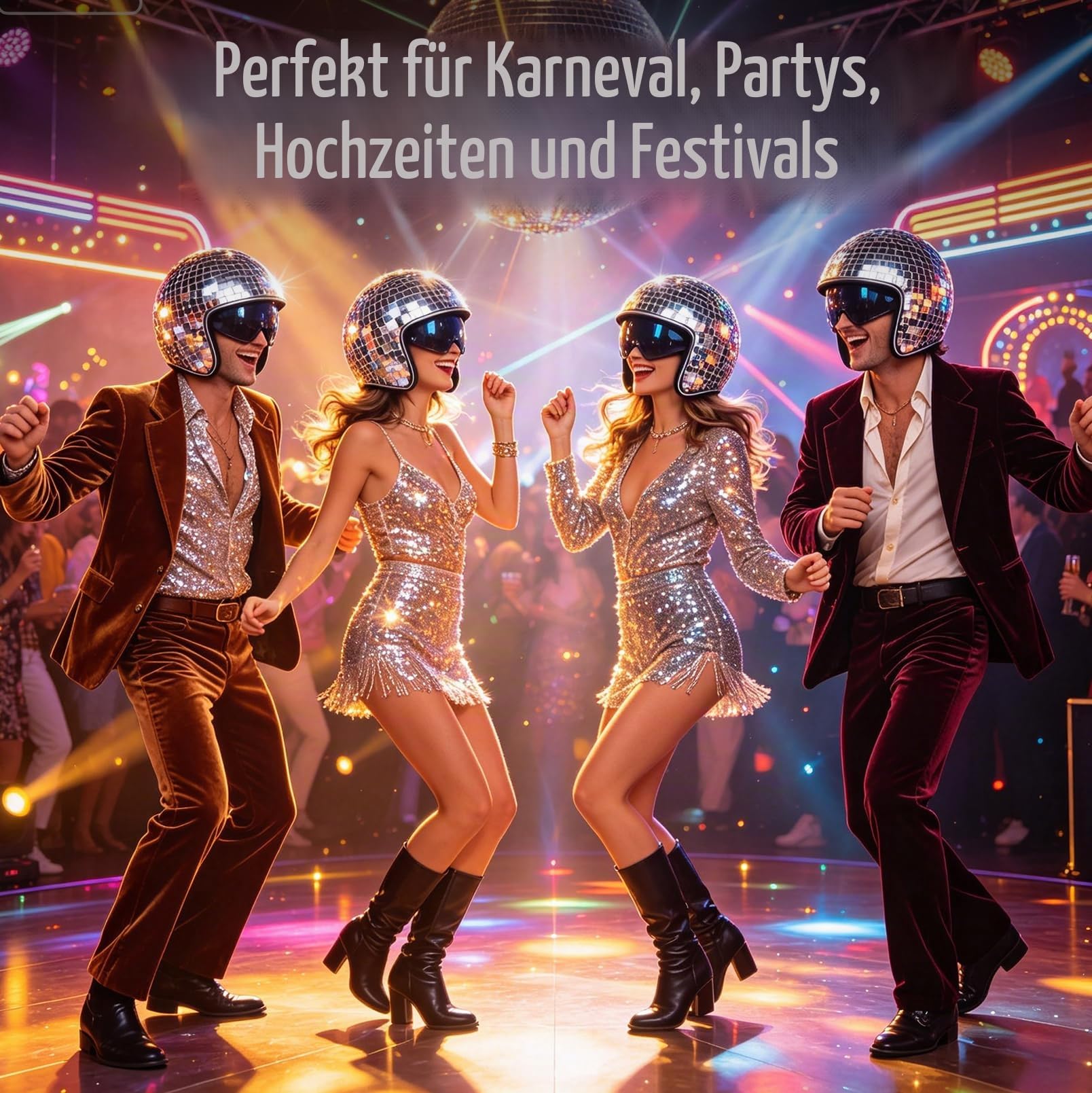Discokugel Hüte, Discokugel Helm,Glitzer Spiegelglas Disco Hut