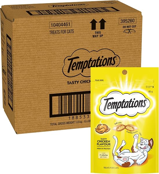 TEMPTATIONS Cat Treats Tasty Chicken 85g, 6 Pack
