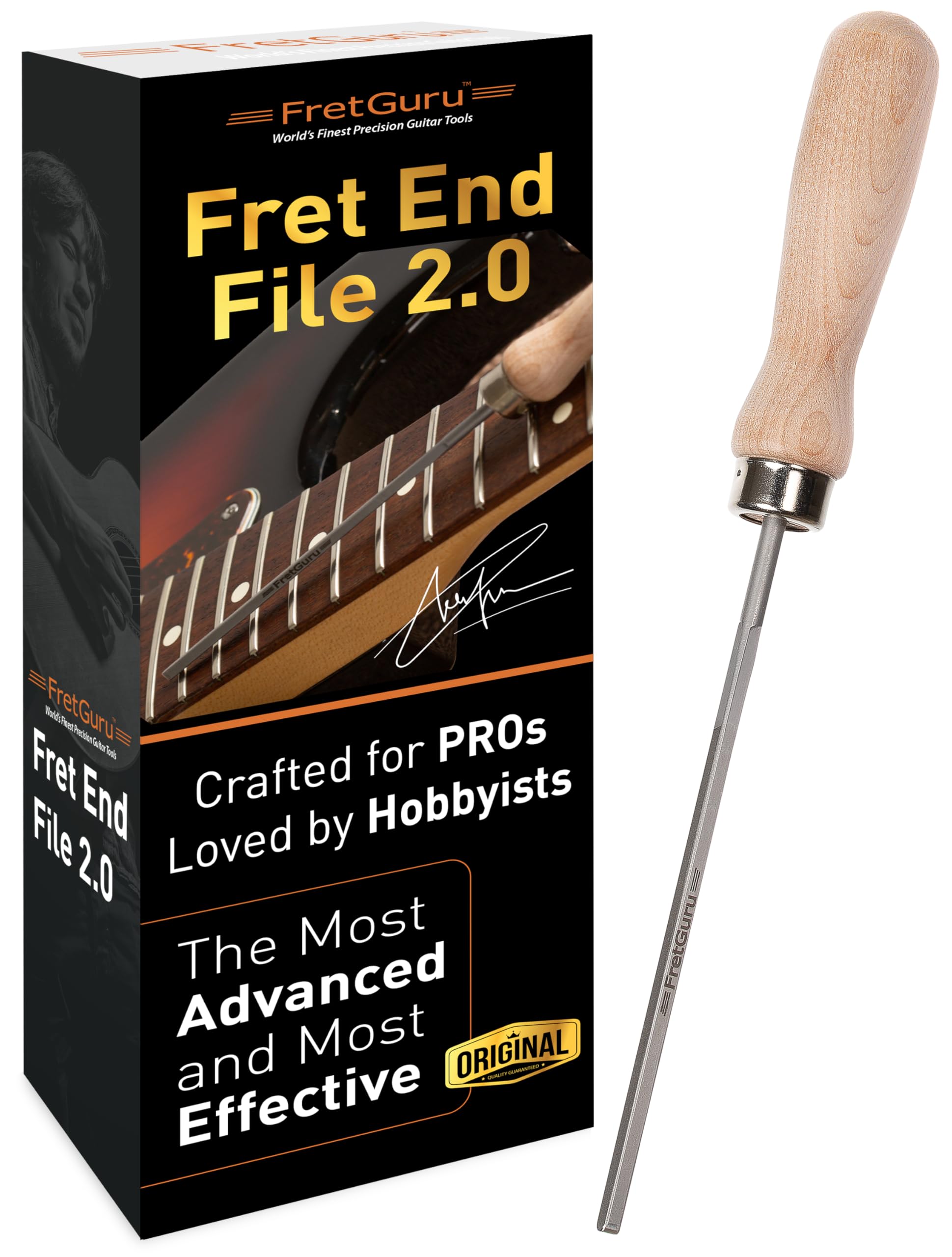 FretGuru Ultimate Fret End File 2 - Fix Sharp Fret Ends, Fret Sprout, Fret End Dressing File Pro Luthier Tool Guitar Tech [FINALLY AVAILABLE AGAIN - ADVANCED NEW DESIGN SHIPPING NOW]
