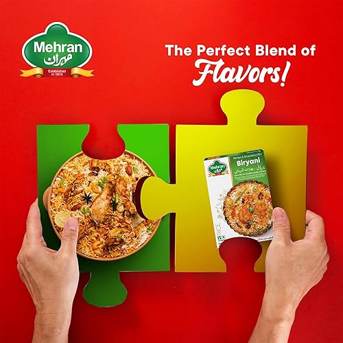 Miniatura 6 de Mehran Biryani Masala Mezcla de receta y condimento auténtica mezcla de especias indias en polvo para plato fragante, 50% extra libre, 2 paquetes