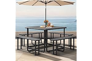 YITAHOME Heavy Duty Steel Coated Picnic Table