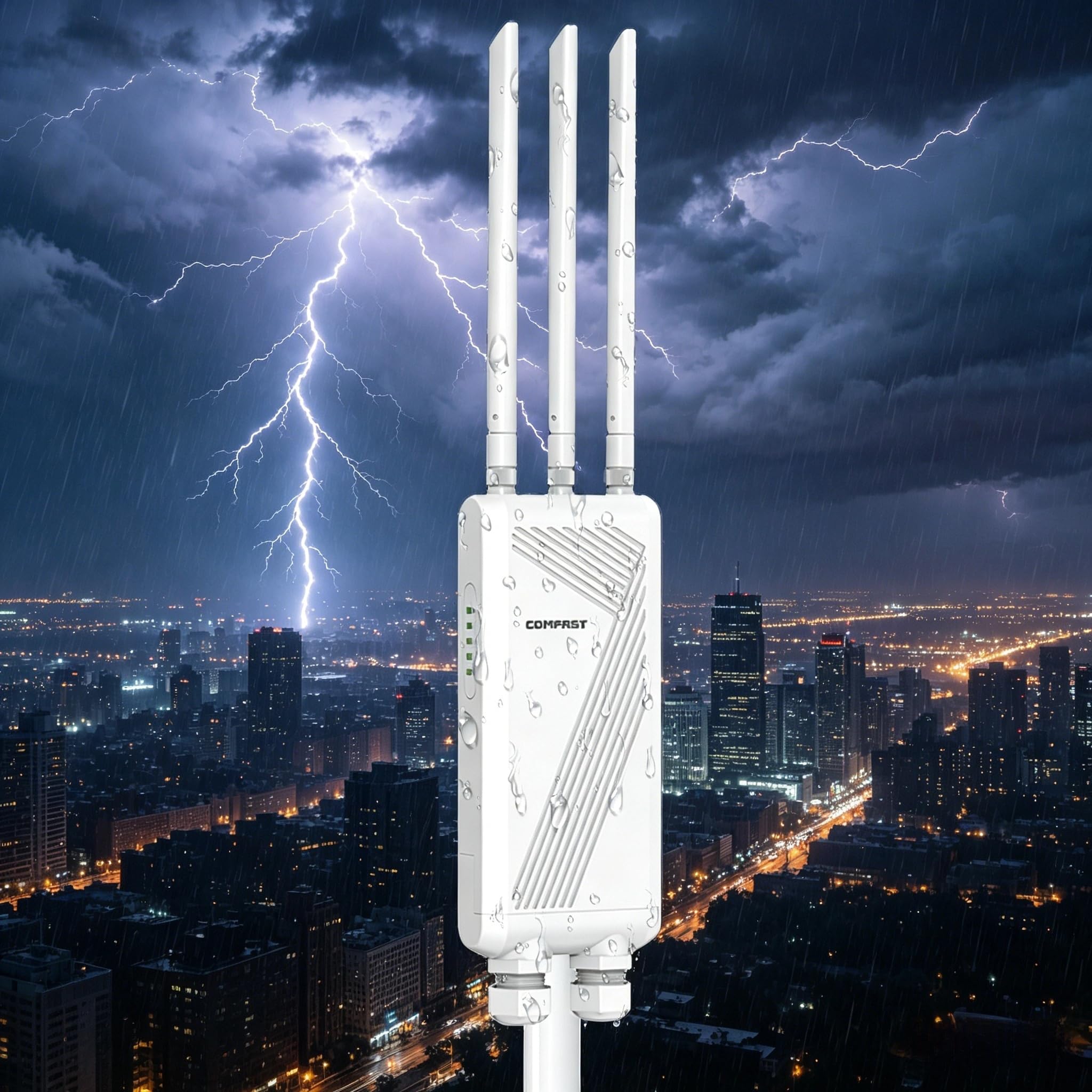 Répéteur WiFi Extérieur BE3600 Mbps, WiFi 7 Outdoor Point d'accès Bi-Bande