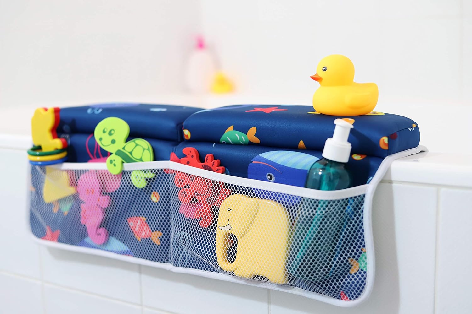 Bath Kneeler and Elbow Rest - Pad Set by ParentsWave Thick Padded Kneeling Mat for Baby Tub Bathing - Bathtub Waterproof Cushion for Infant Bathtime - Washable Foam Pillow for Knee and Arms Protection