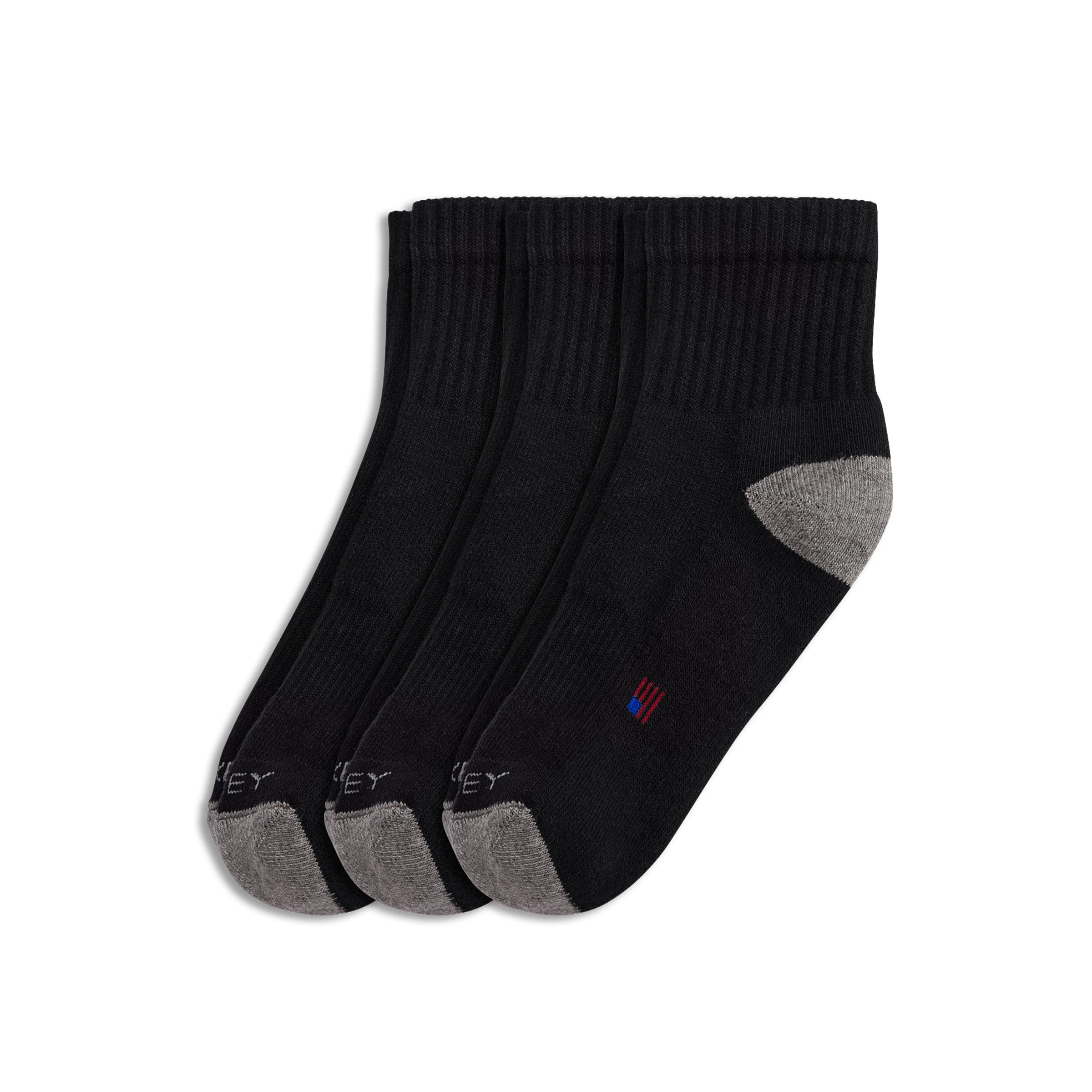 Jockey Women's Socks Women's Made in America* Quarter Socks - 3 Pack, Black, 6-10