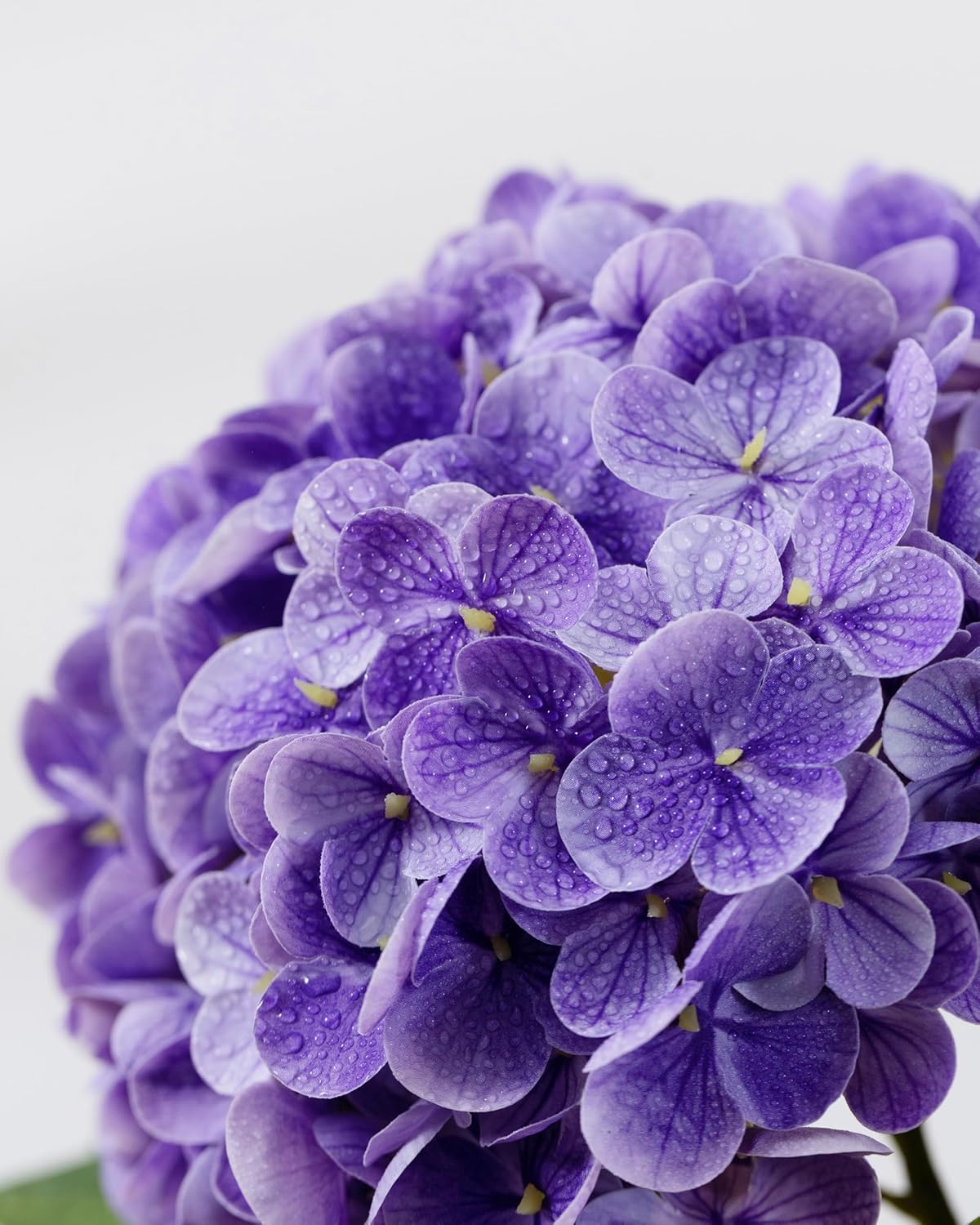 DuHouse 3Pcs Hydrangea Artificial Flowers,Latex Real Touch Hydrangeas with Long Stems & Leaves for Home Decor Party Floral Arrangements Wedding Bouquets Centerpieces(Purple) - Image 2