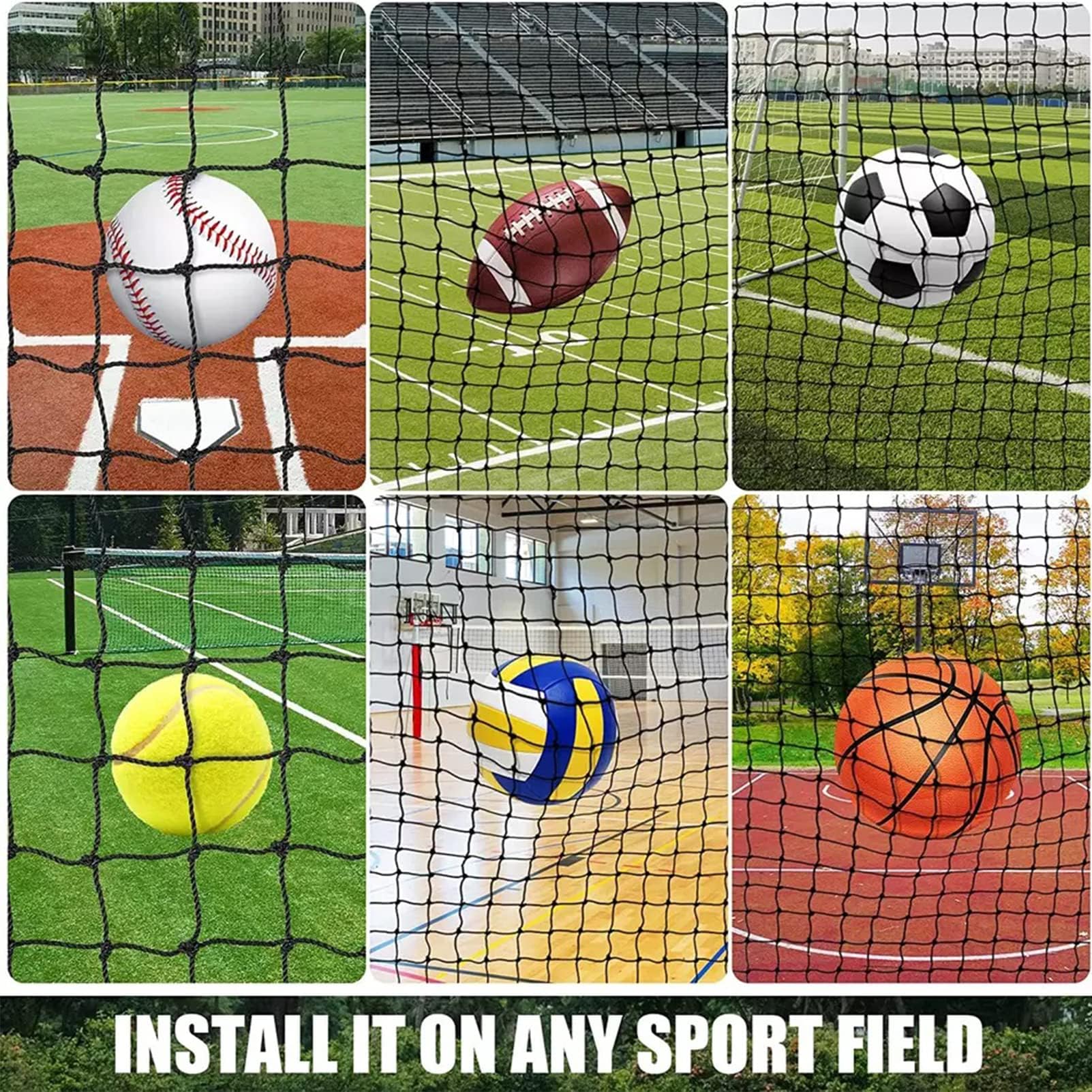 Aoneky Red de Práctica de Golf – 3×3M/3×4,5M/3×6M, Material de Polietileno de Alta Densidad (HDPE), Red de Barrera de Alto Impacto para Entrenamiento de Golf Béisbol, Uso Exterior Interior