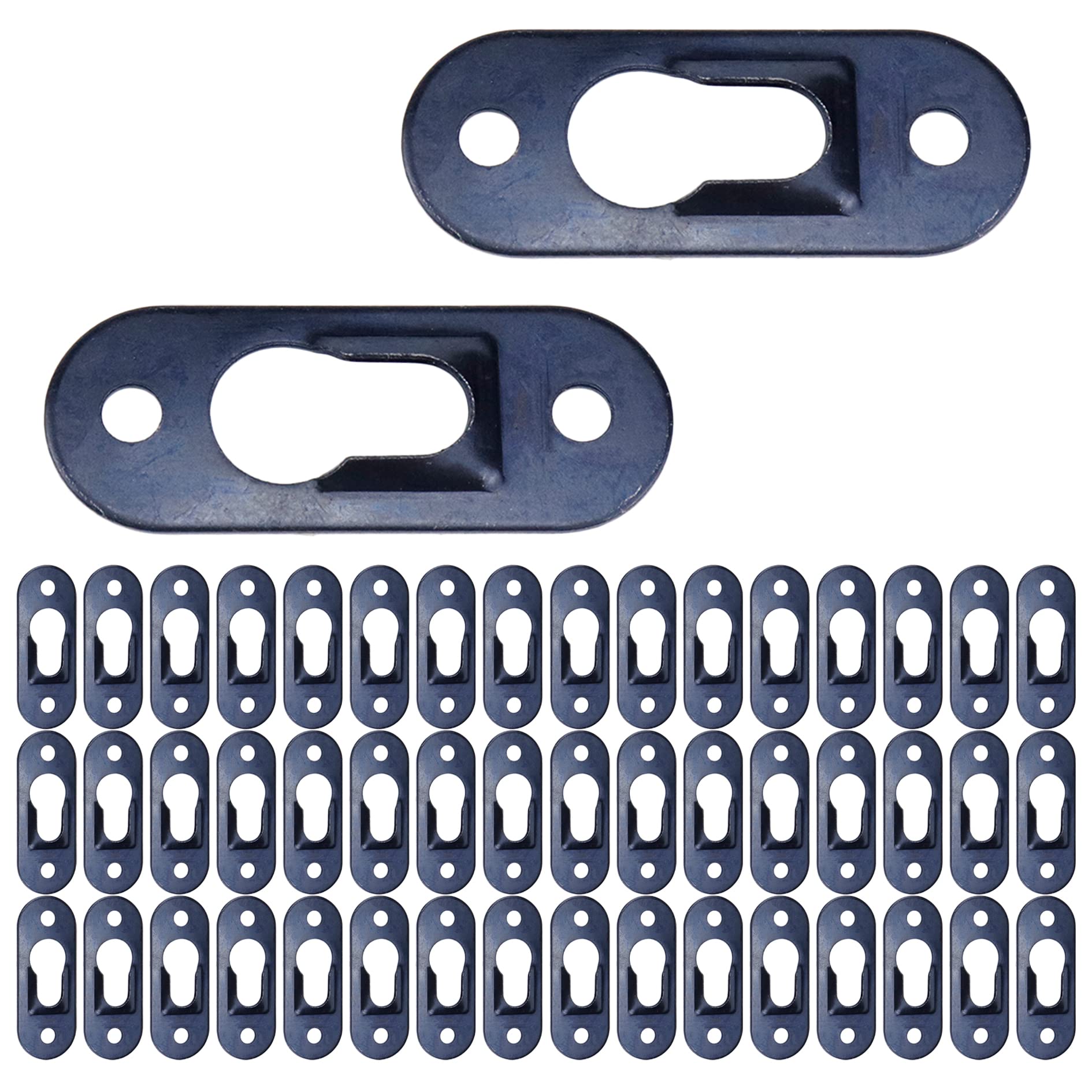 UTALIND 50 Pcs Metal Single Keyhole Hangers, Plates Hanging Brackets Hanging Fasteners Hardware for Mirror Picture Frames with Mount Screws(42mm x 16mm)
