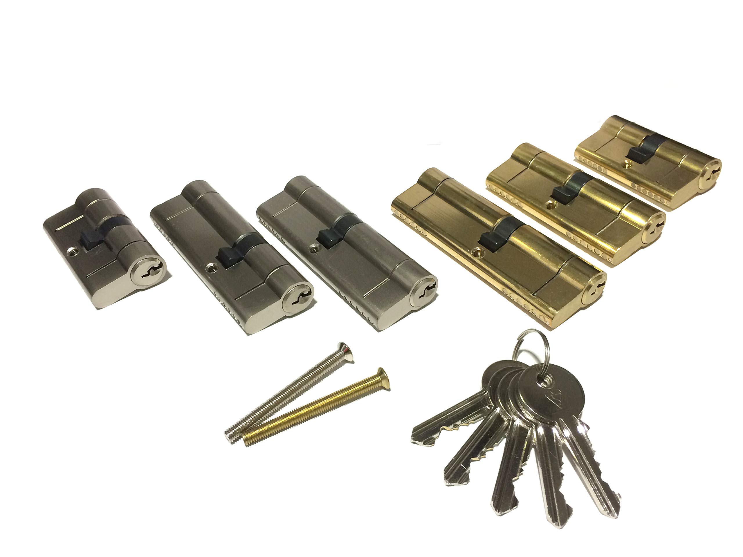 SecEuro Euro PVC Door Lock Brass 40/60mm with 5 Keys Anti Drill Pick Bump Snap