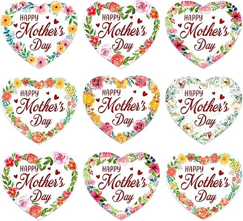 Fsaoor - 120 calcomanías para el día de la madre, etiquetas de 1.5 x 1.2 pulgadas, calcomanías florales para el día de la madre, etiquetas de regalo