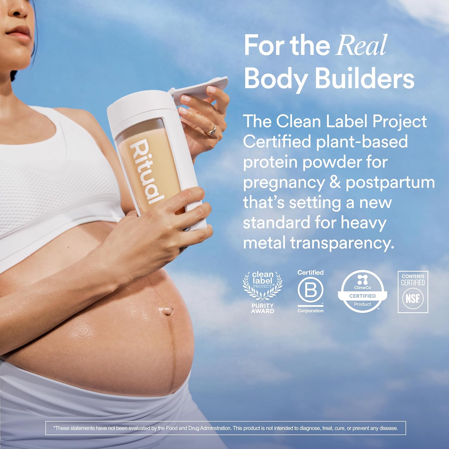 Ritual Prenatal Vegan Plant Based Protein Powder: Choline to Support Pregnancy, Postpartum, & Lactation, 20g Organic Pea Protein from Regenerative Farms in USA, Sugar Free†, Vanilla, 1 Lbs - Image 2