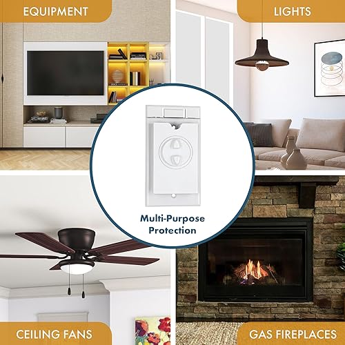 Miniatura 7 de HomeStar - Protector de interruptor de luz de seguridad  Estilo basculante único  Placa de interruptor de luz a prueba de niños  Protección del