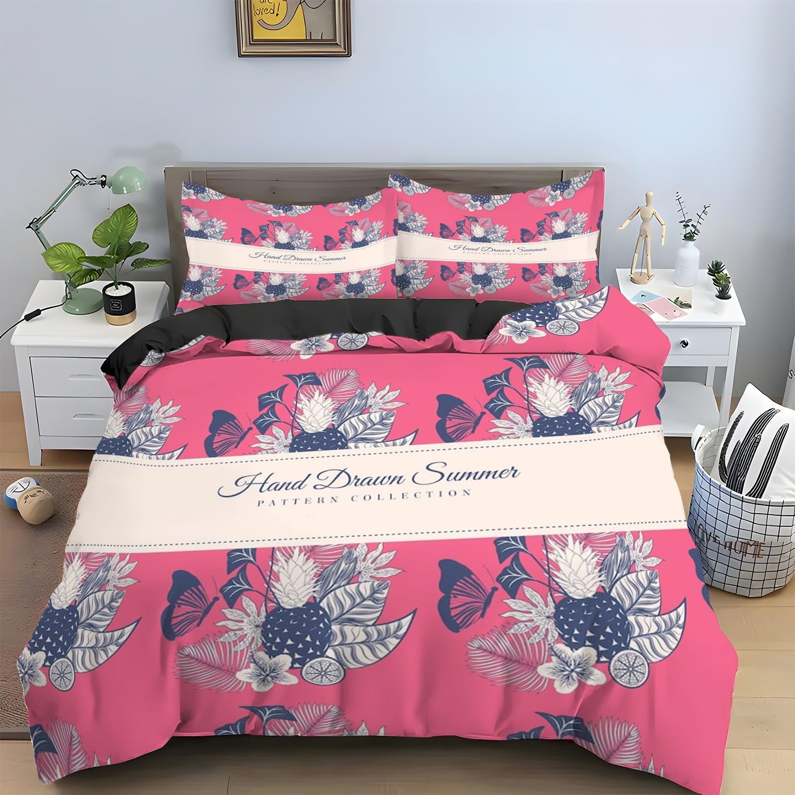 Linge de lit en microfibre douce papillon pour chambre parentale