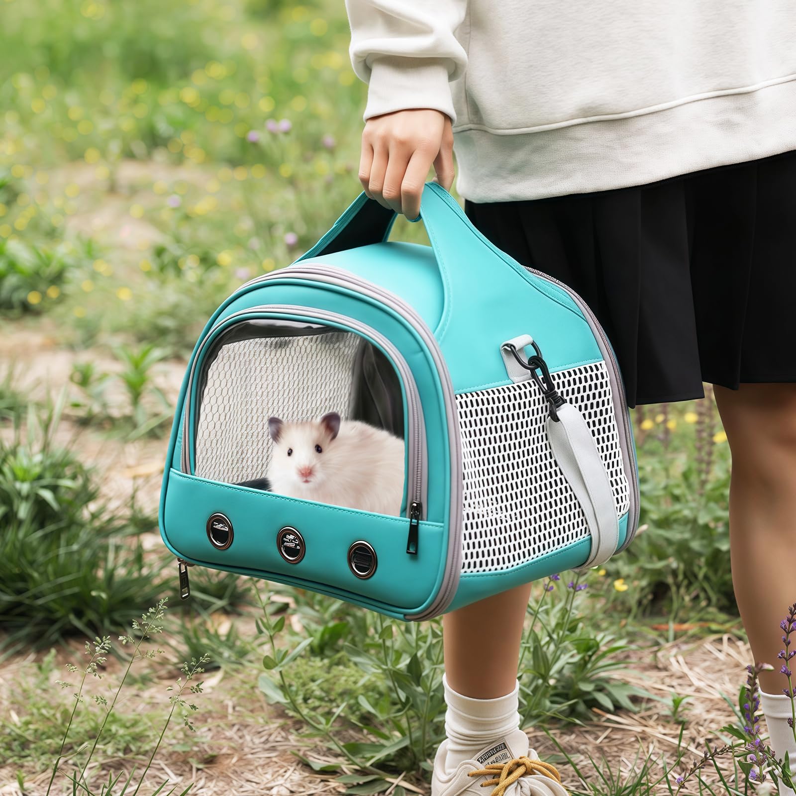 Sac Transport Chat Chien avec Matelas, Sac De Transport pour Chat Chien, Sac De Transport Chats, Sac De Transport pour Petit Chats, pour Petit Chiens, 30 * 27 * 21CM