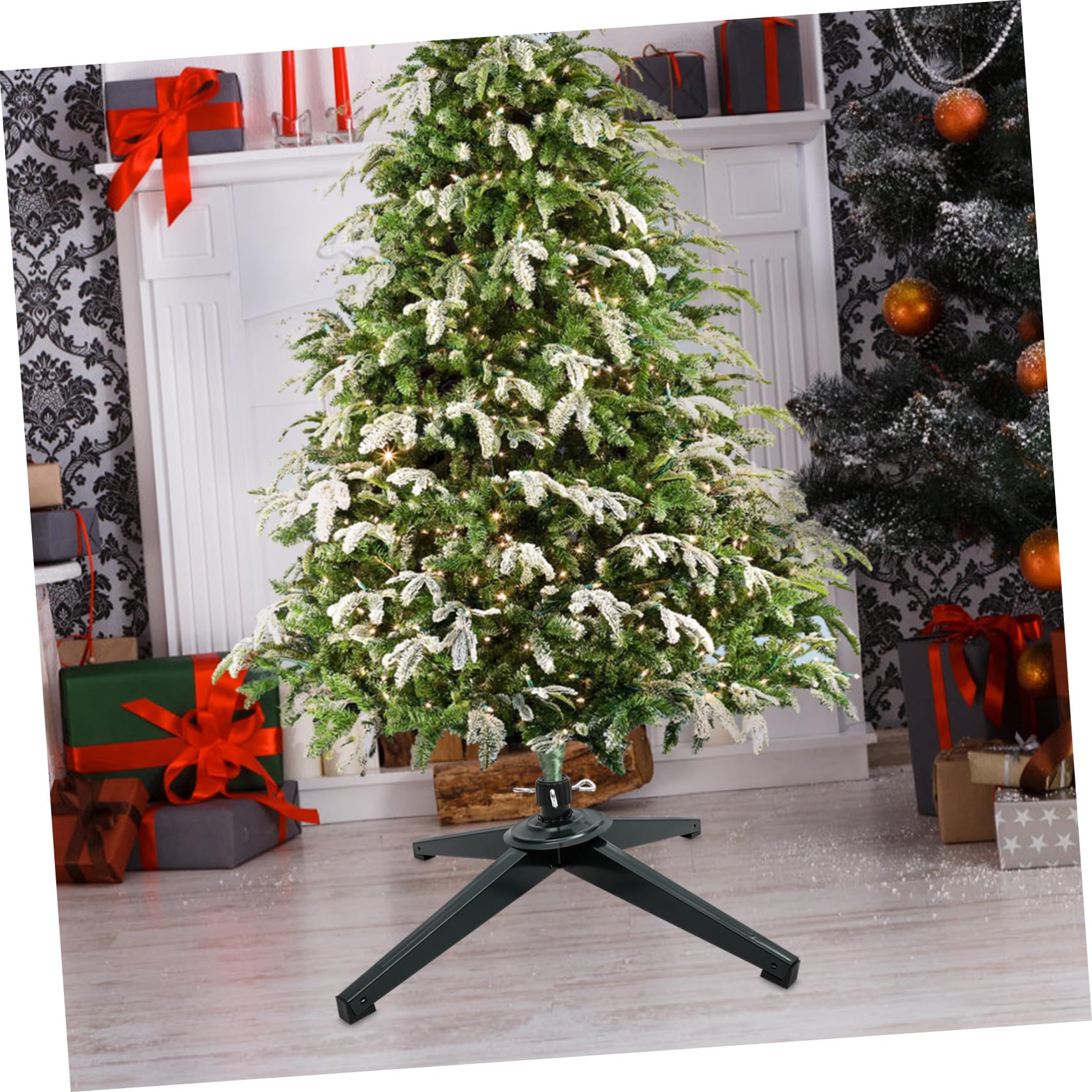 Base de Árbol de Navidad de Hierro Resistente con Placa de Tornillos Soporte Plegable para Árboles Artificiales para Fiestas y Decoraciones Navideñas