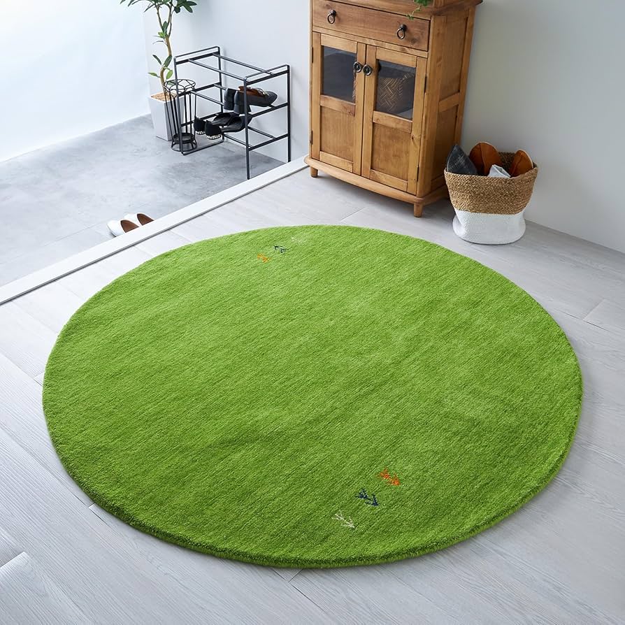 Amazon | グラムスタイル ギャッベ ラグ 絨毯 円形 140cm 天然