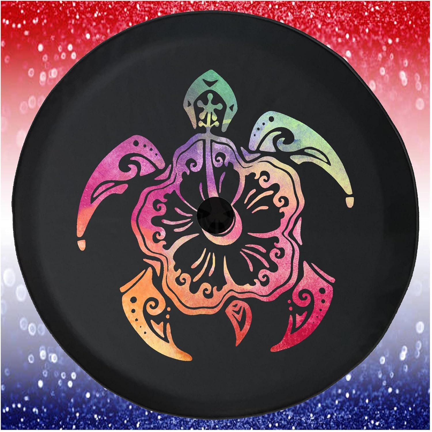 JL Spare Tire Covers Tropical Island Beach Life Car Accessories Black 32 to 33 Inch with Backup Camera Hole