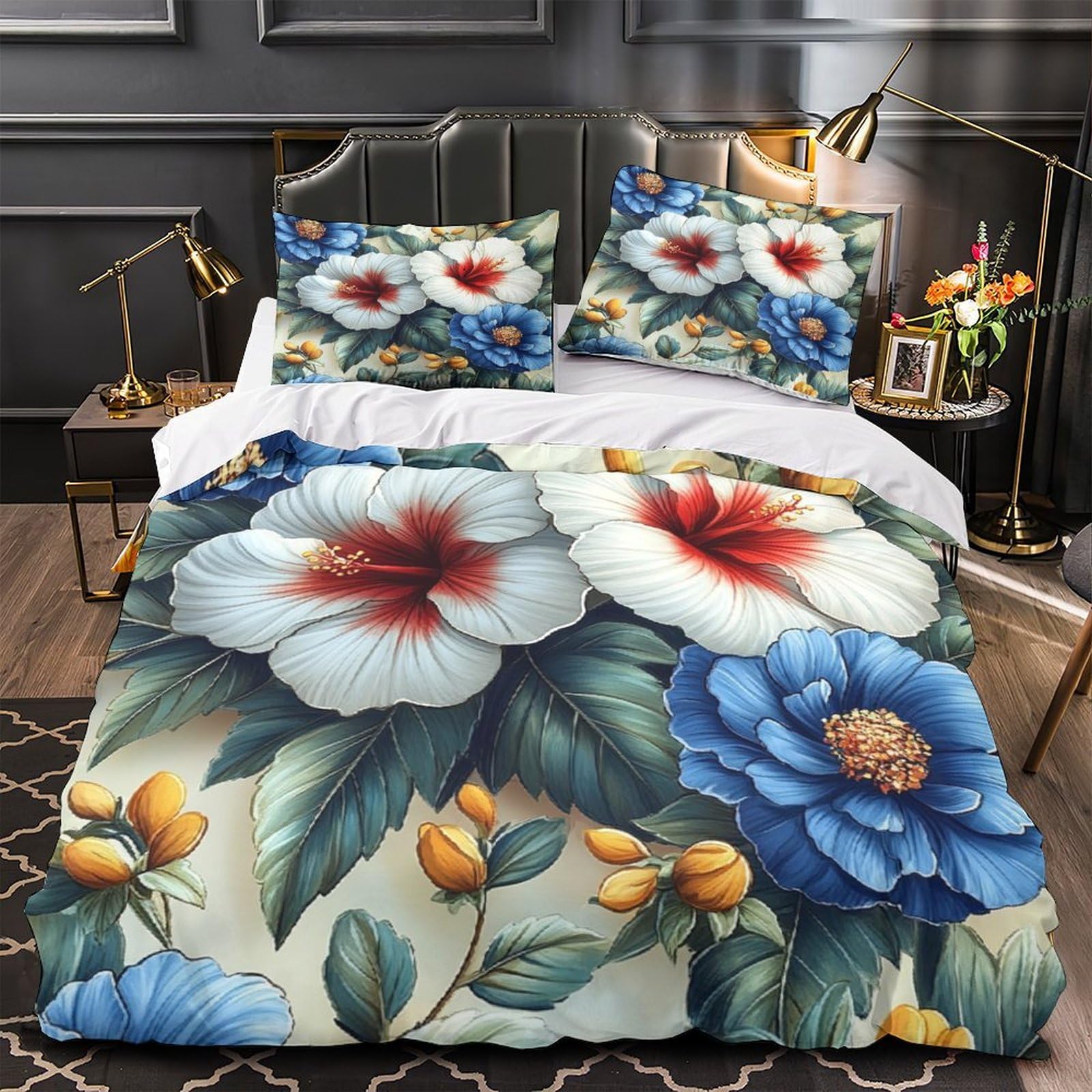 Housse de couette 3D flamant rose super douce en microfibre respirante pour lit 260x220