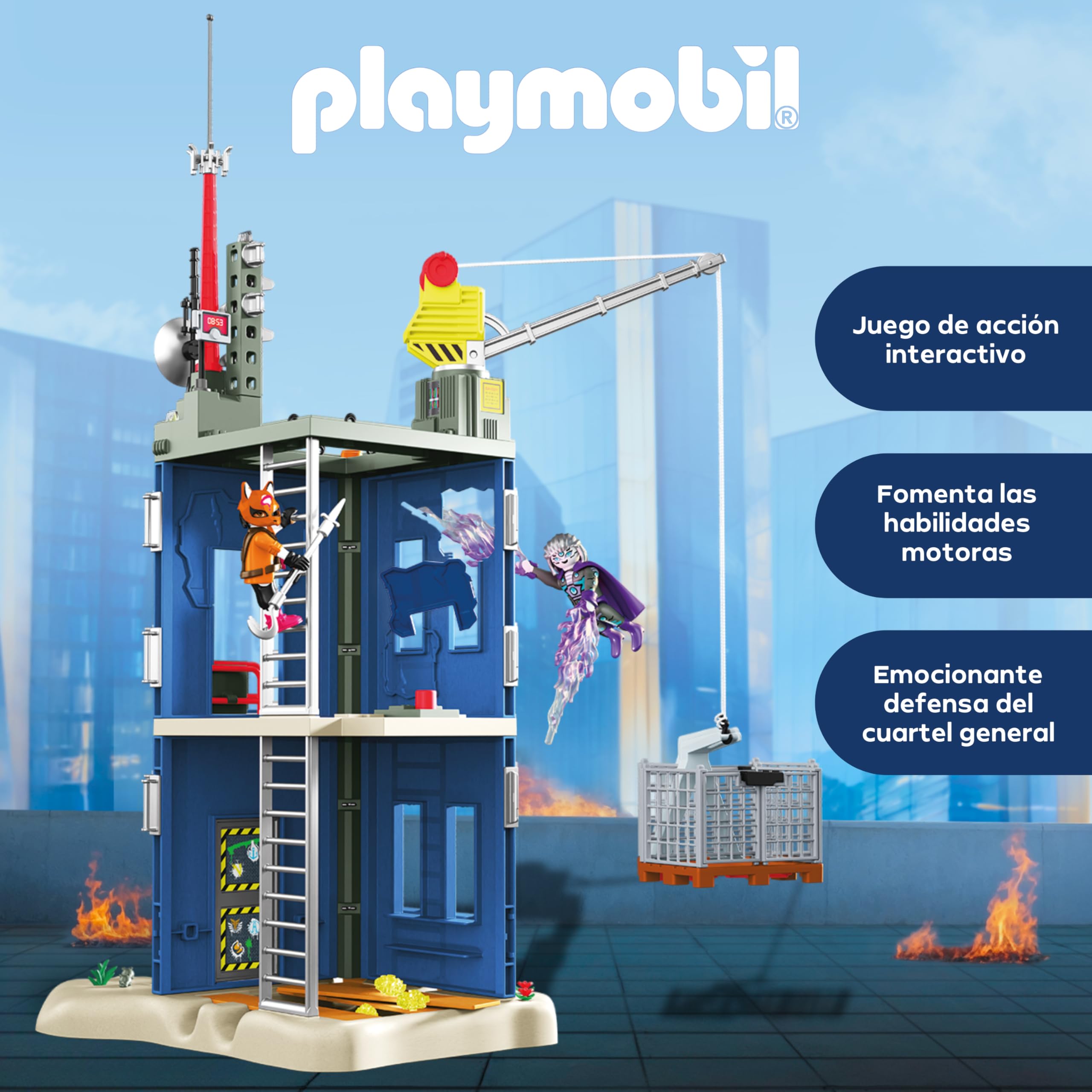 PLAYMOBIL | Heroes | Duell Am Helden-Tower | Juego Lleno de acción para duelos emocionantes | con Figuras y Accesorios detallados para niños a Partir de 4 años | 72022