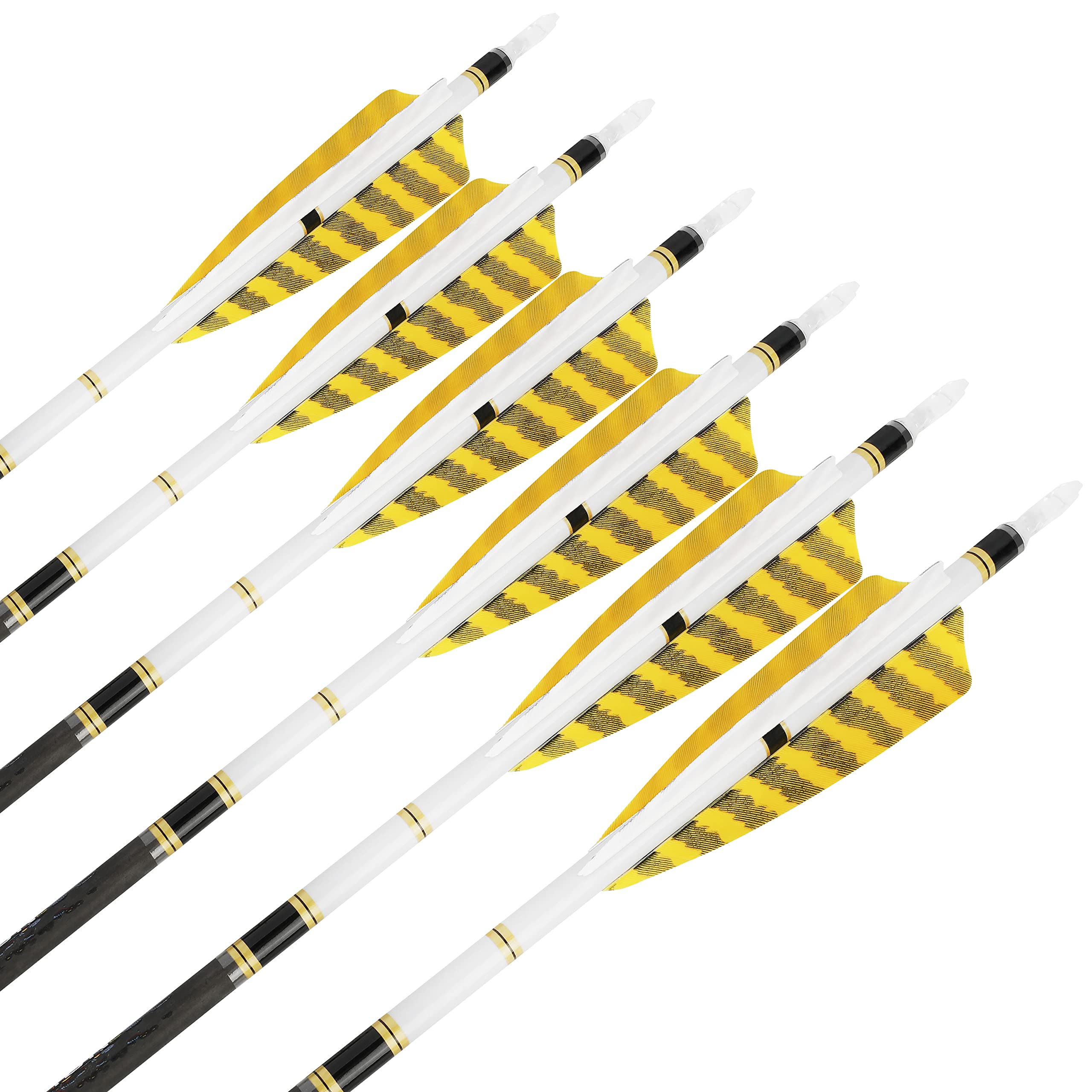 Tir à l'arc Flèches en Carbone Pur 250 300 350 400 500 600 Spine Turkey Feather targeting Flèche de Chasse pour Arc à poulies Arc recourbé